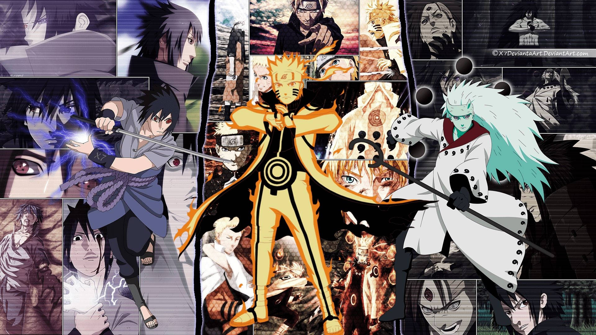 Naruto y Sasuke con Uchiha Madara Fondos de pantalla