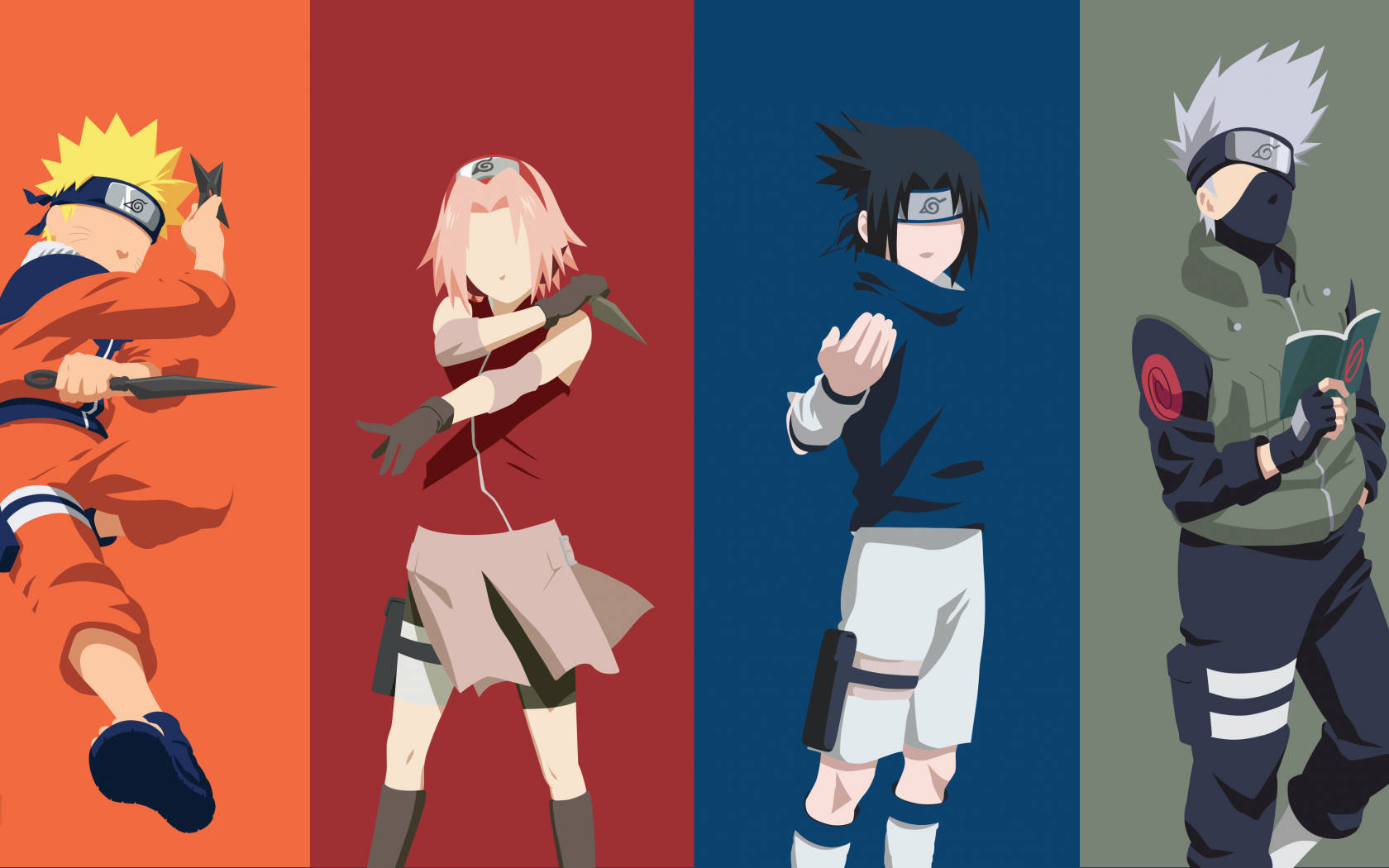 Naruto y Sasuke con el Equipo 7 Fondos de pantalla