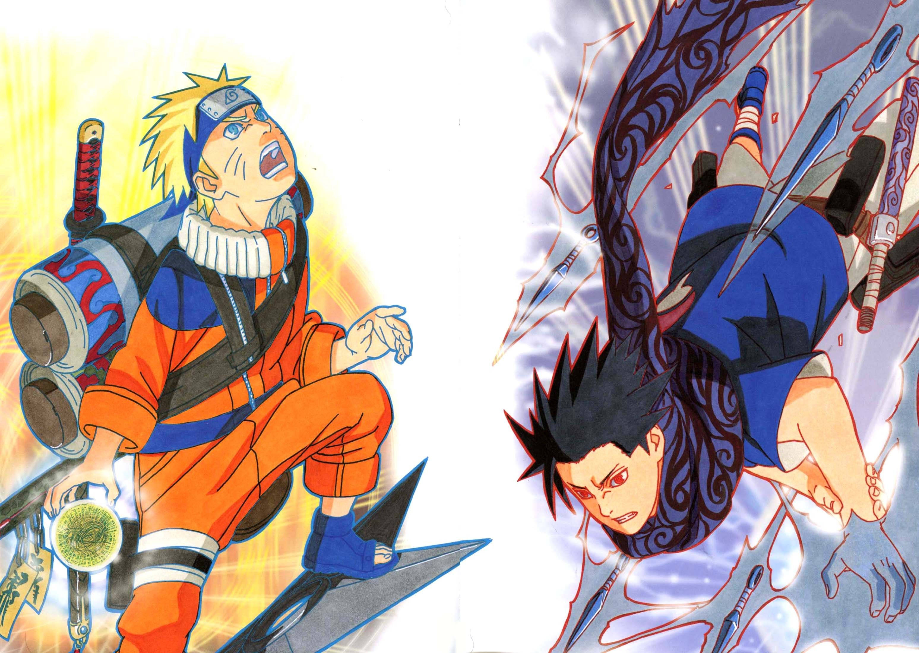 Naruto y Sasuke, dos de los legendarios personajes del manga japonés Fondos de pantalla