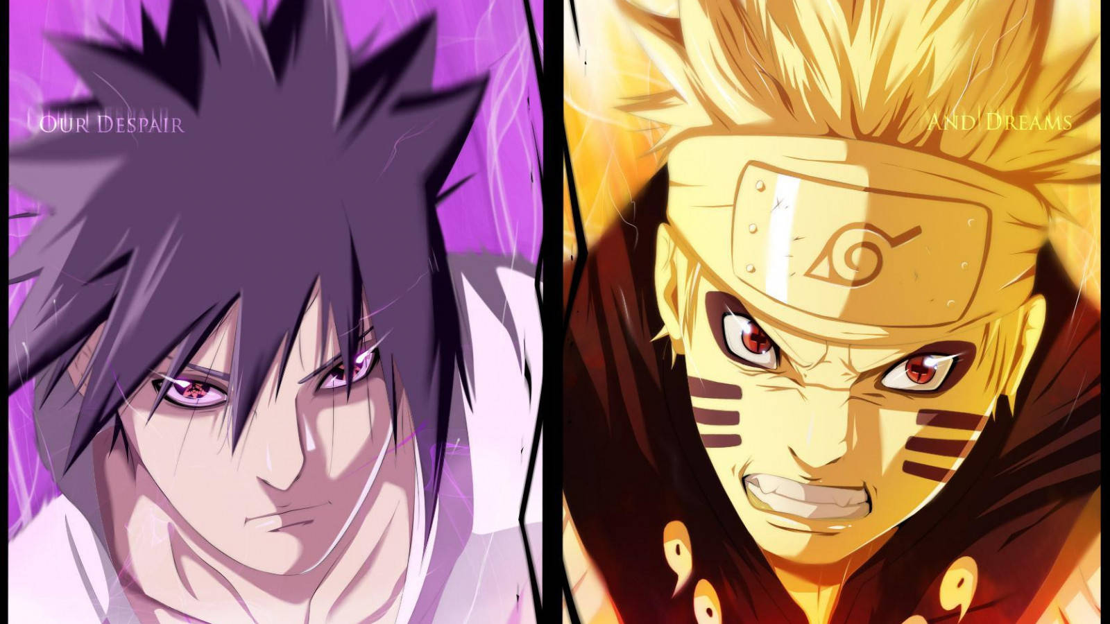Naruto y Sasuke en Modo Dios Fondos de pantalla