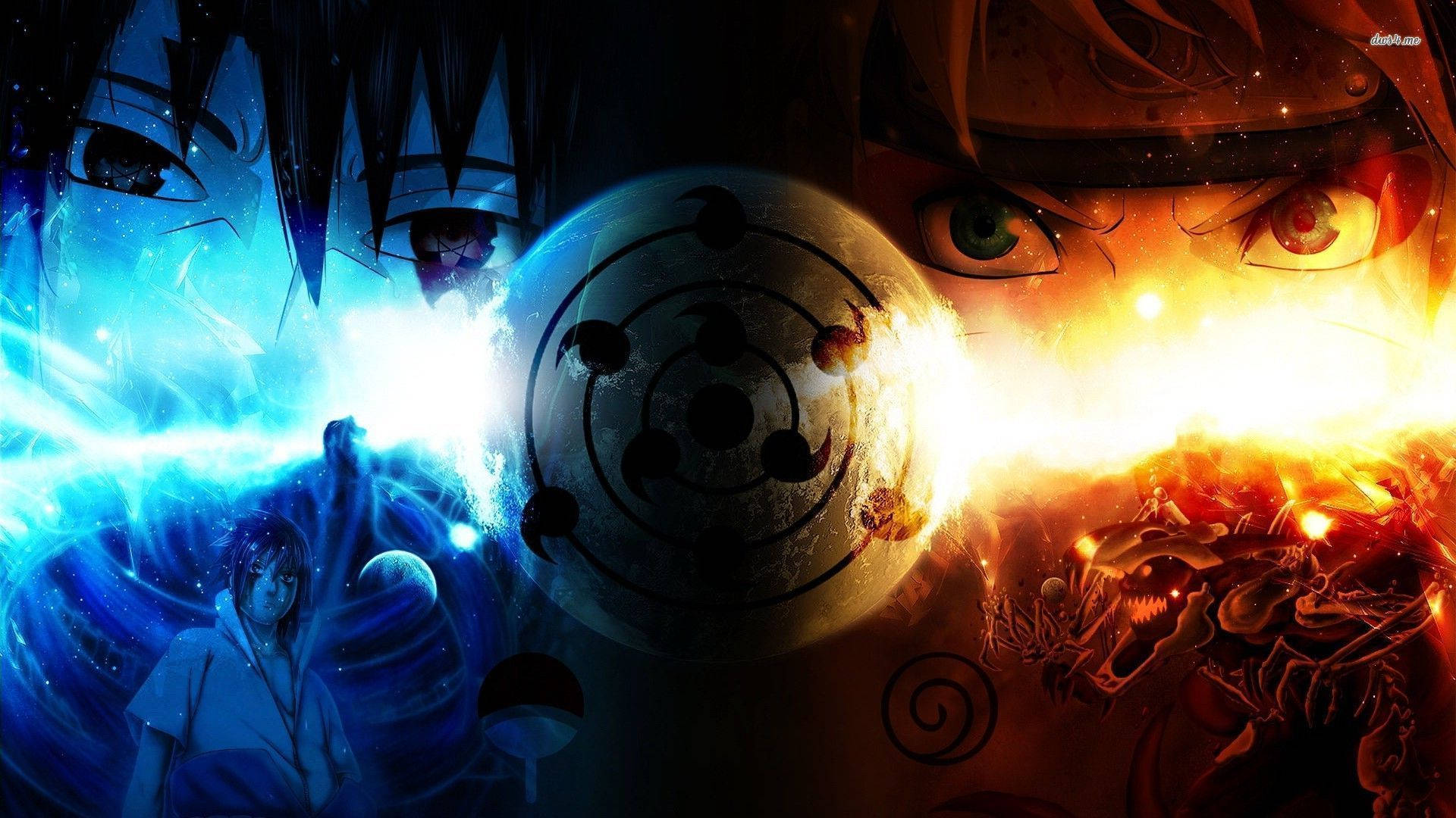 Naruto y Sasuke en una intensa batalla de rivalidad Fondos de pantalla