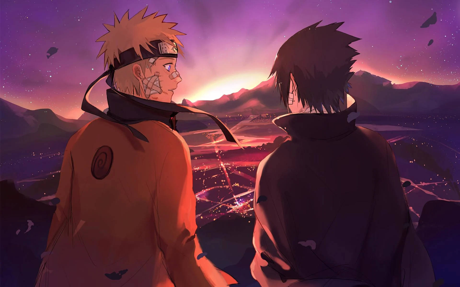 Naruto y Sasuke de la Hoja Oculta Fondos de pantalla