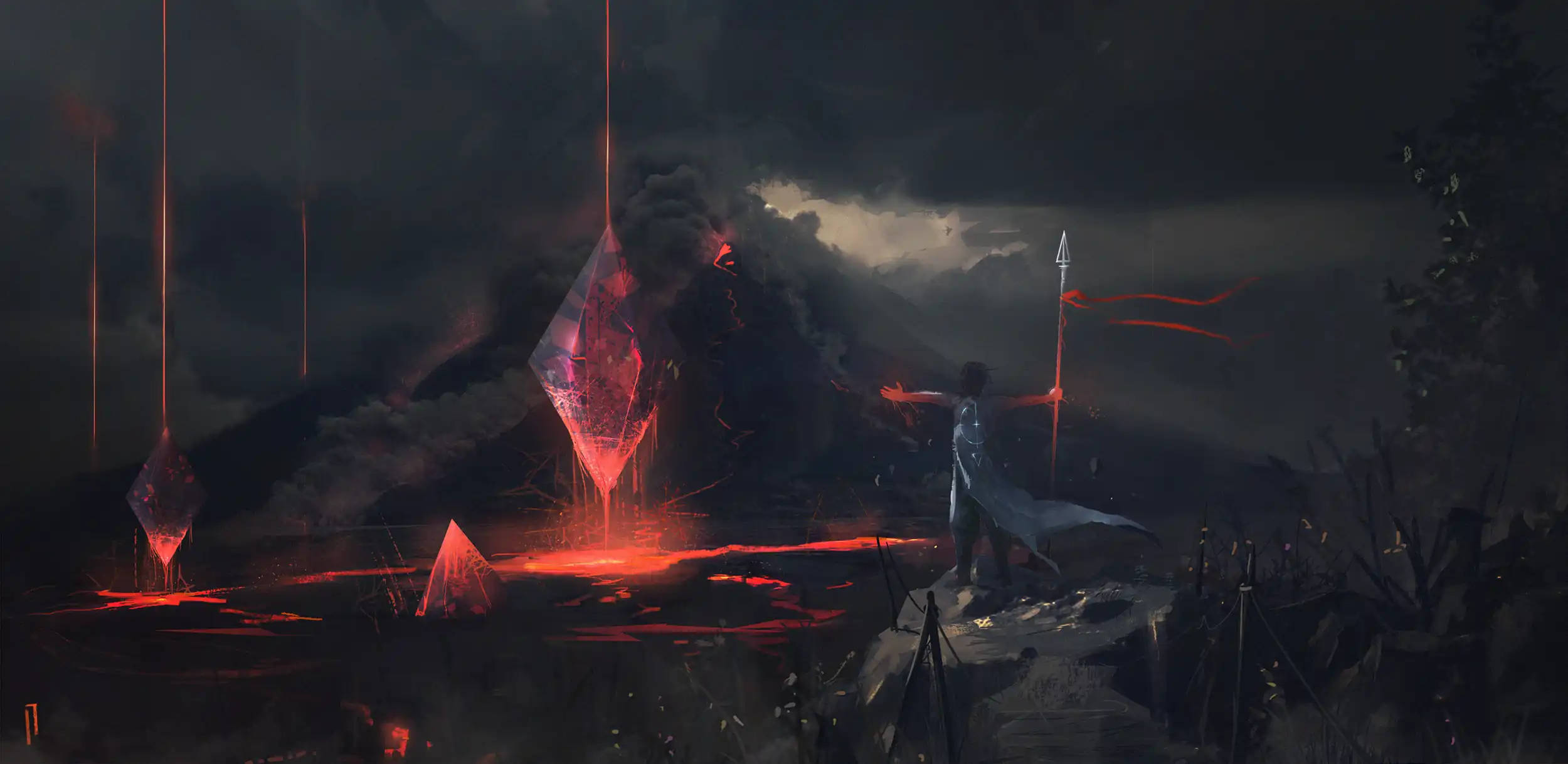 Naves de Diamante en Paisaje de Ciencia Ficción Fondos de pantalla