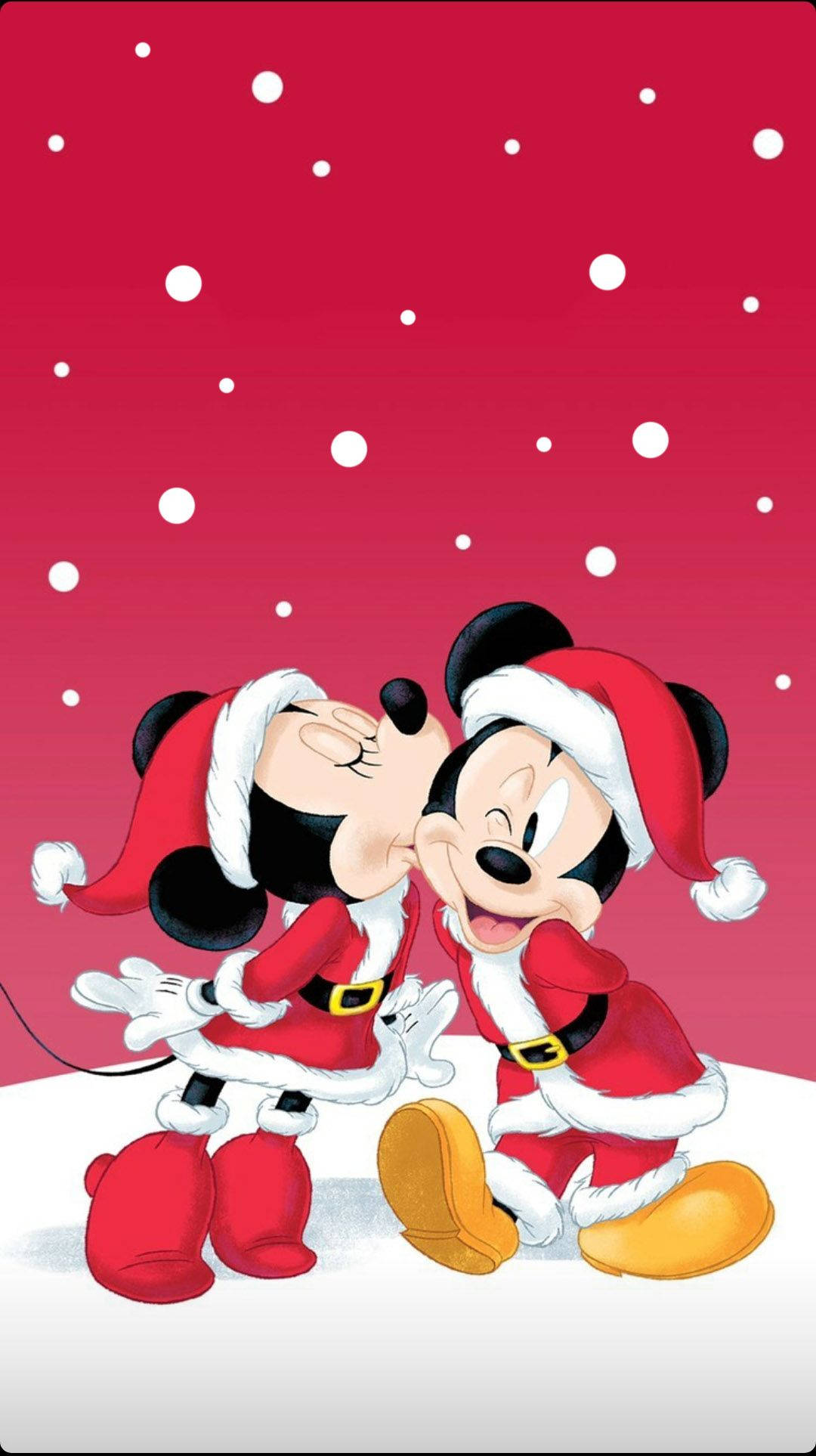 Navidad Disney iPhone Mickey Besando a Minnie Fondos de pantalla