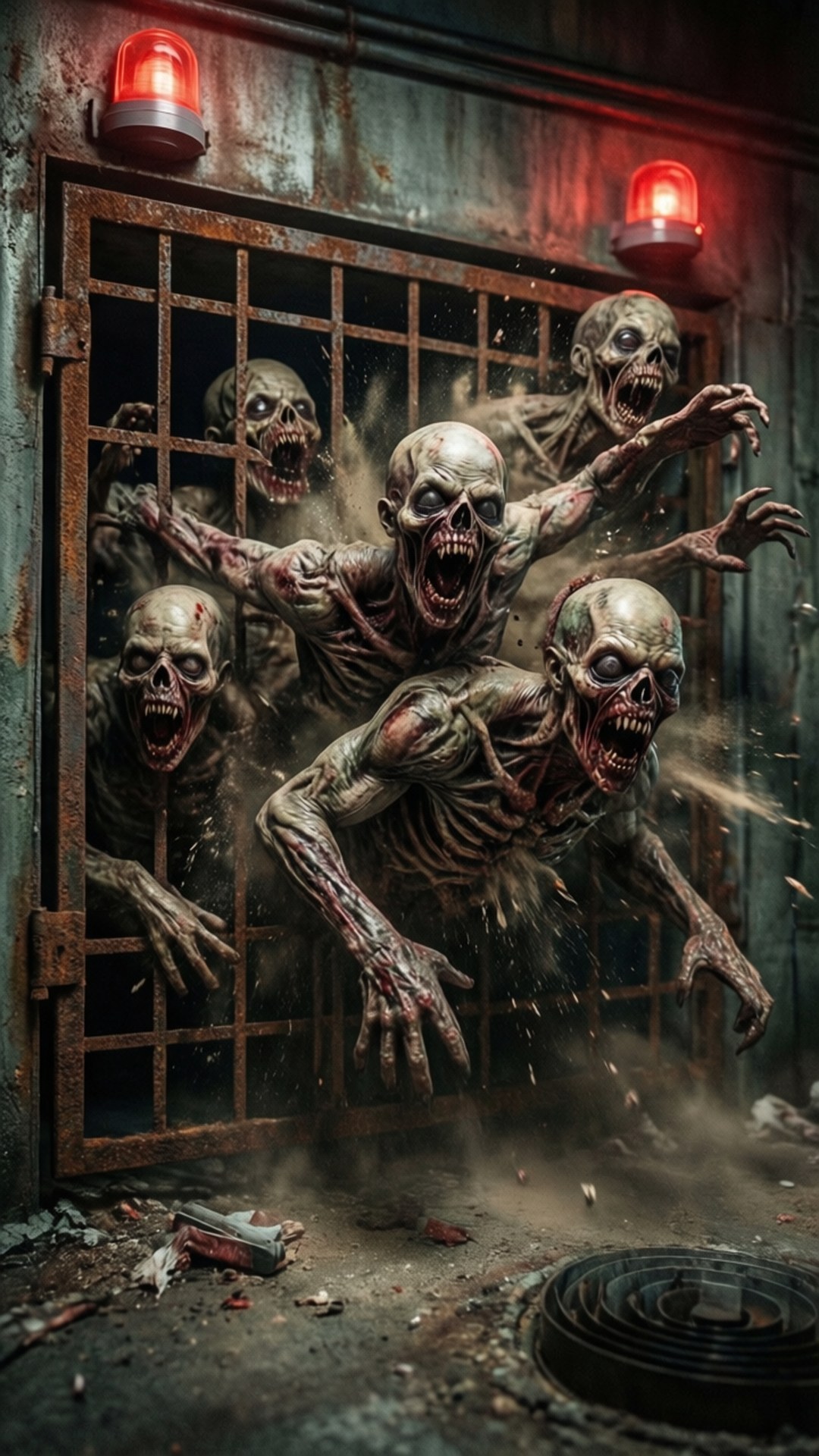 Una emboscada repentina de necromorfos mientras emergen de un conducto de ventilación.