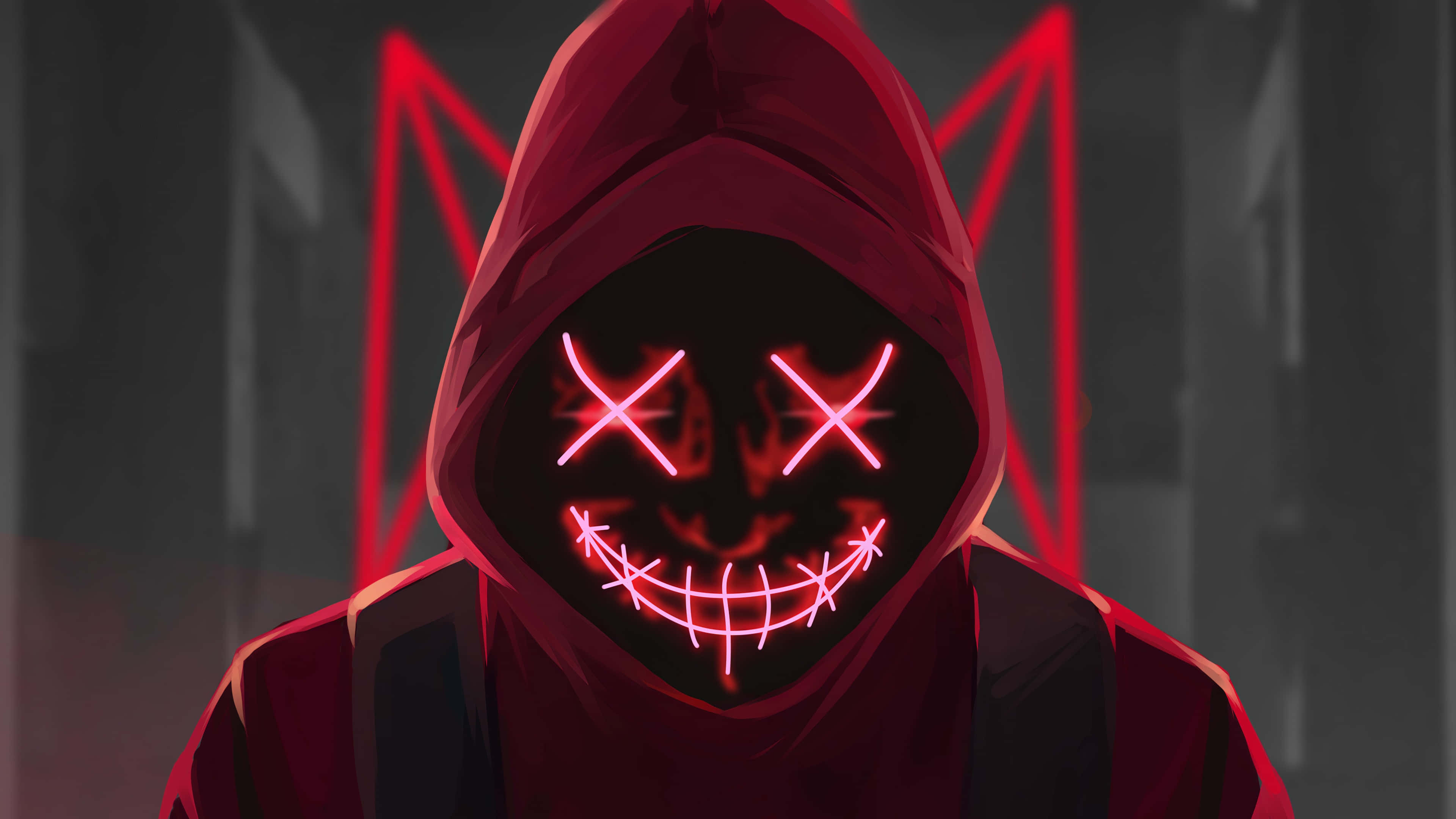 Neon Face Rojo PFP Fondos de pantalla