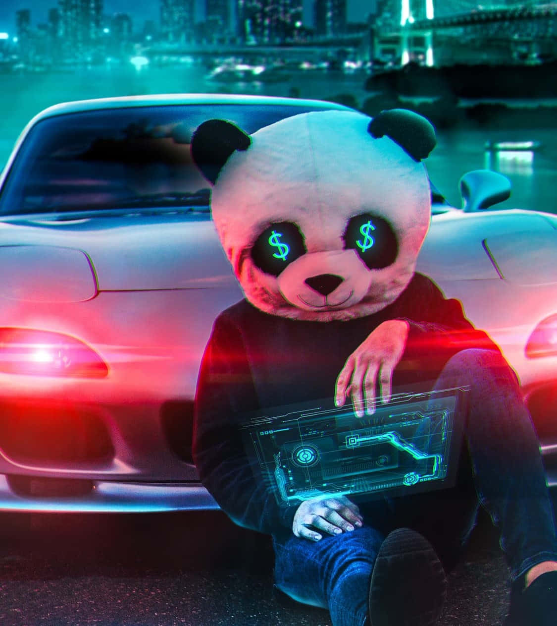Neón Panda Dólar Mejor Foto de Perfil Fondos de pantalla