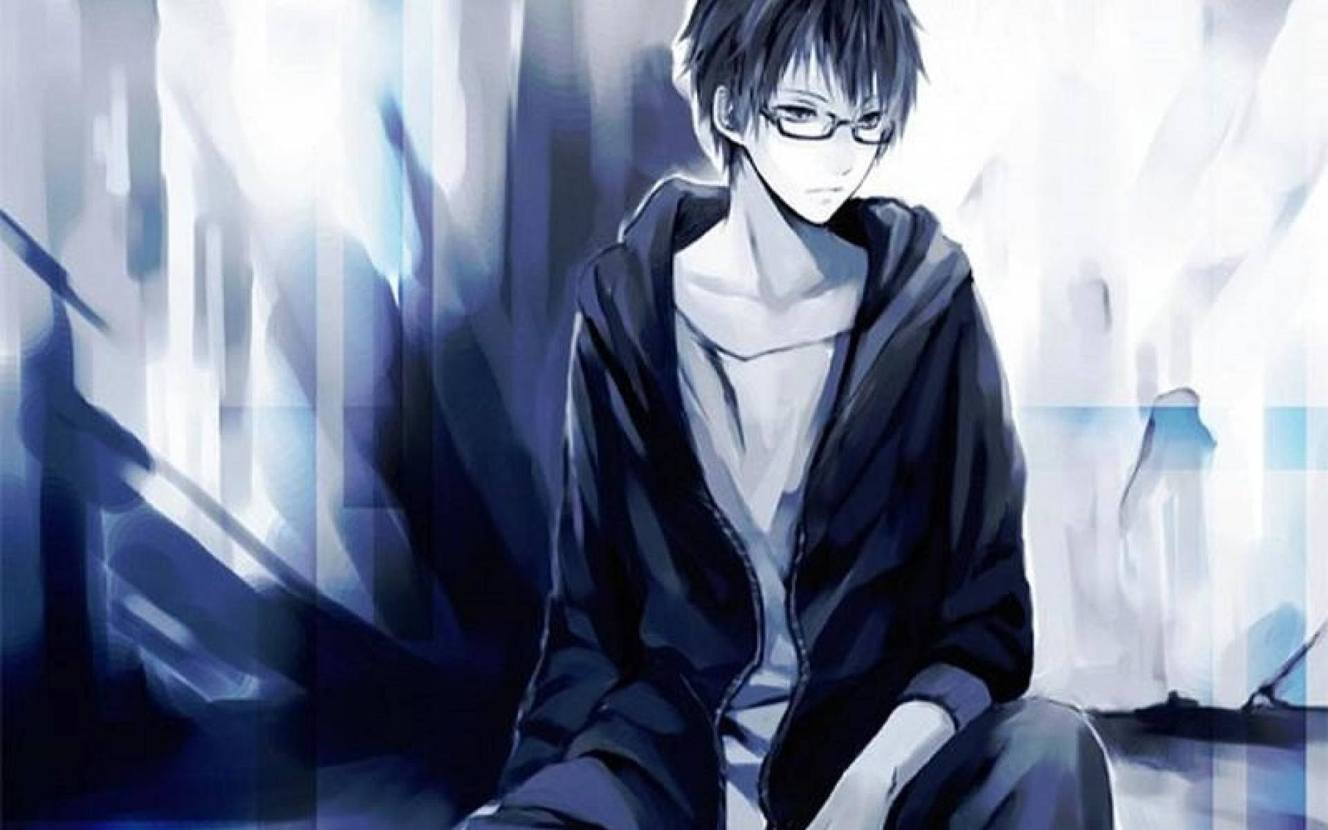 NERD pero con ESTILO: Un niño anime moderno con lentes Fondos de pantalla
