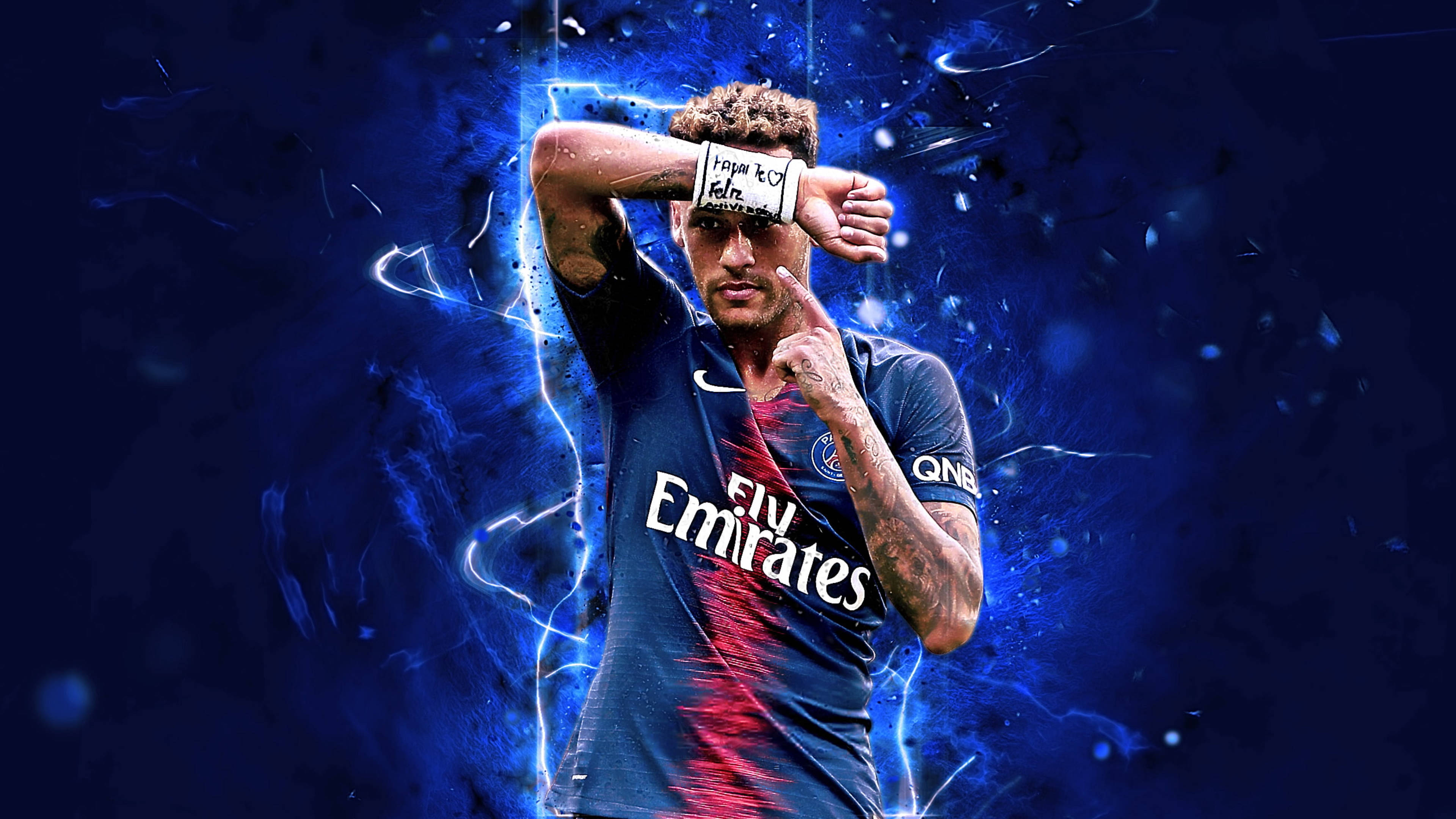 Neymar 4K Edición de Fan en Azul Neón Fondos de pantalla