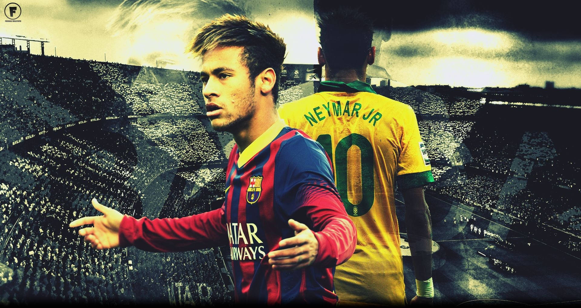 Neymar con Camiseta del Barça y la CBF Fondos de pantalla