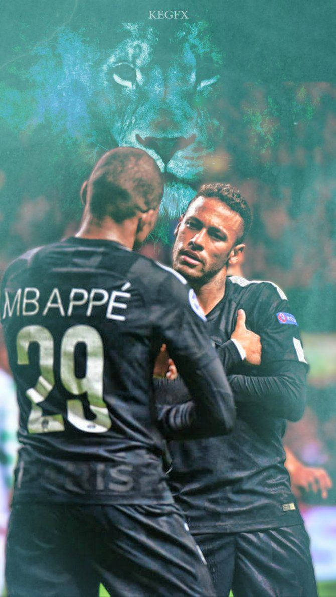 Fondo de pantalla de Neymar y Mbappé.