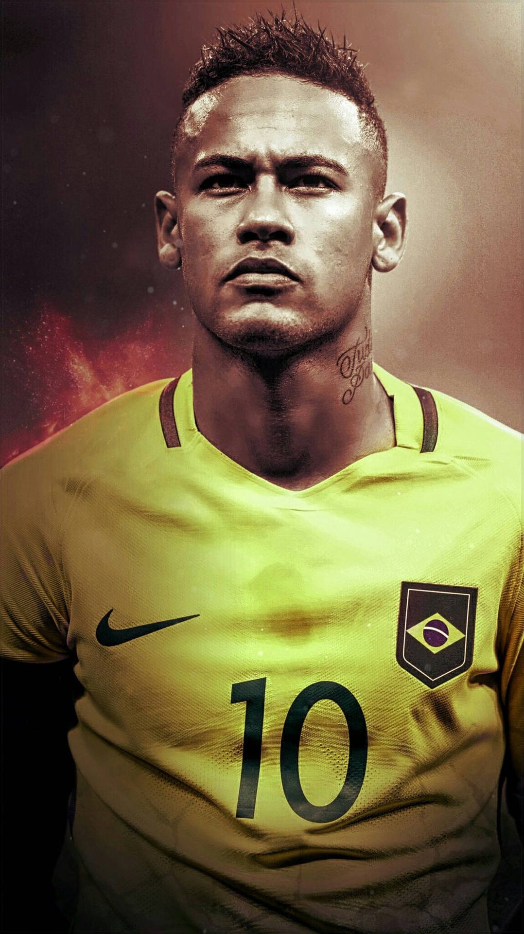 Fondo de pantalla de Neymar fuerte para Brasil.