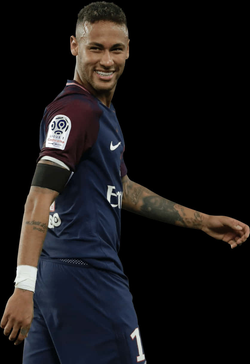 Neymar sonriendo con el uniforme del Paris Saint Germain Fondos de pantalla
