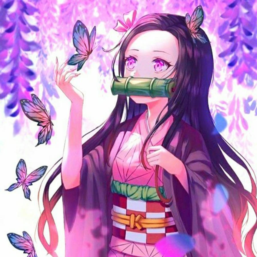 Nezuko Cazadora de Demonios Mariposa Fondos de pantalla