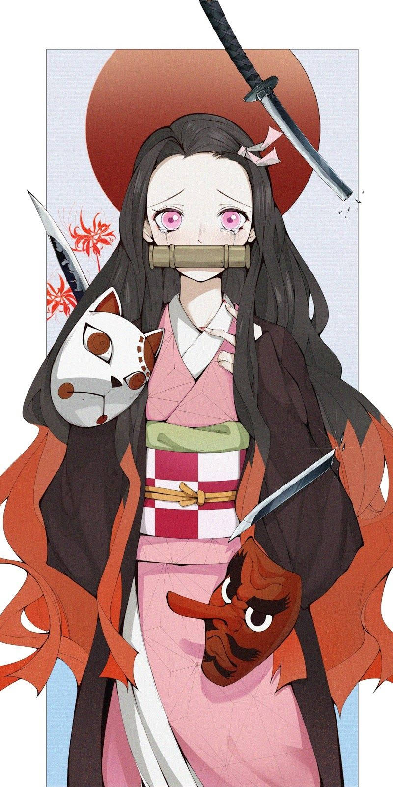 Nezuko de Demon Slayer llorando Fondos de pantalla