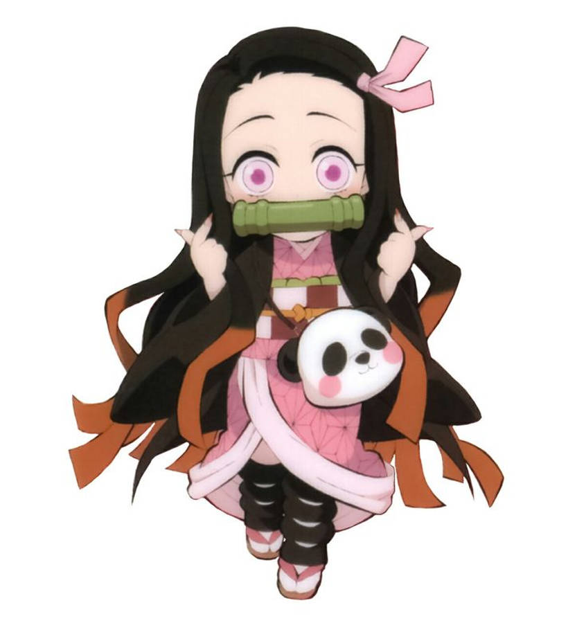 Nezuko de Demon Slayer con el gesto del corazón Fondos de pantalla