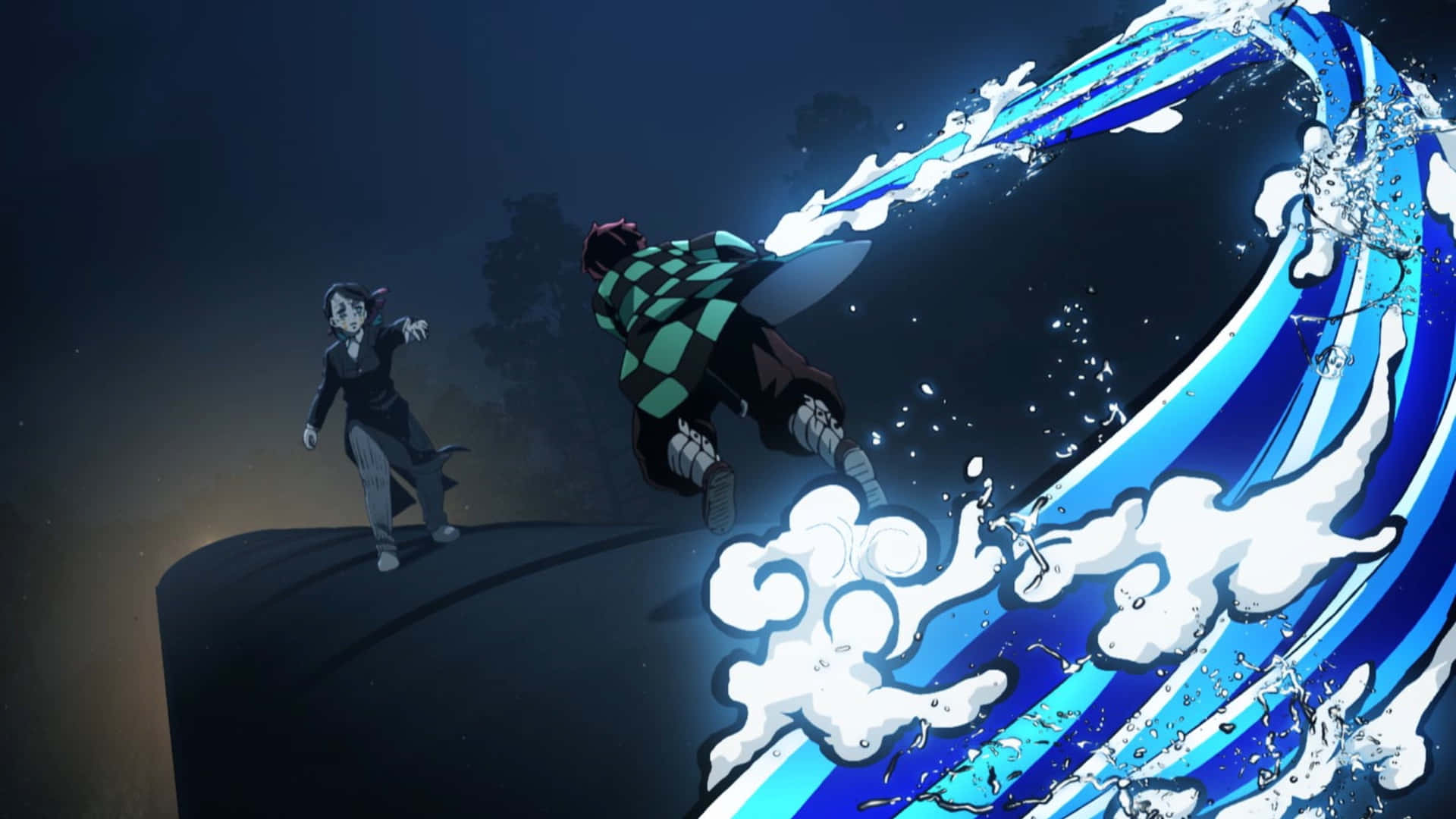 Nezuko Kamado, una Cazadora de Demonios, y su Hermano Tanjiro Sufriendo Fondos de pantalla