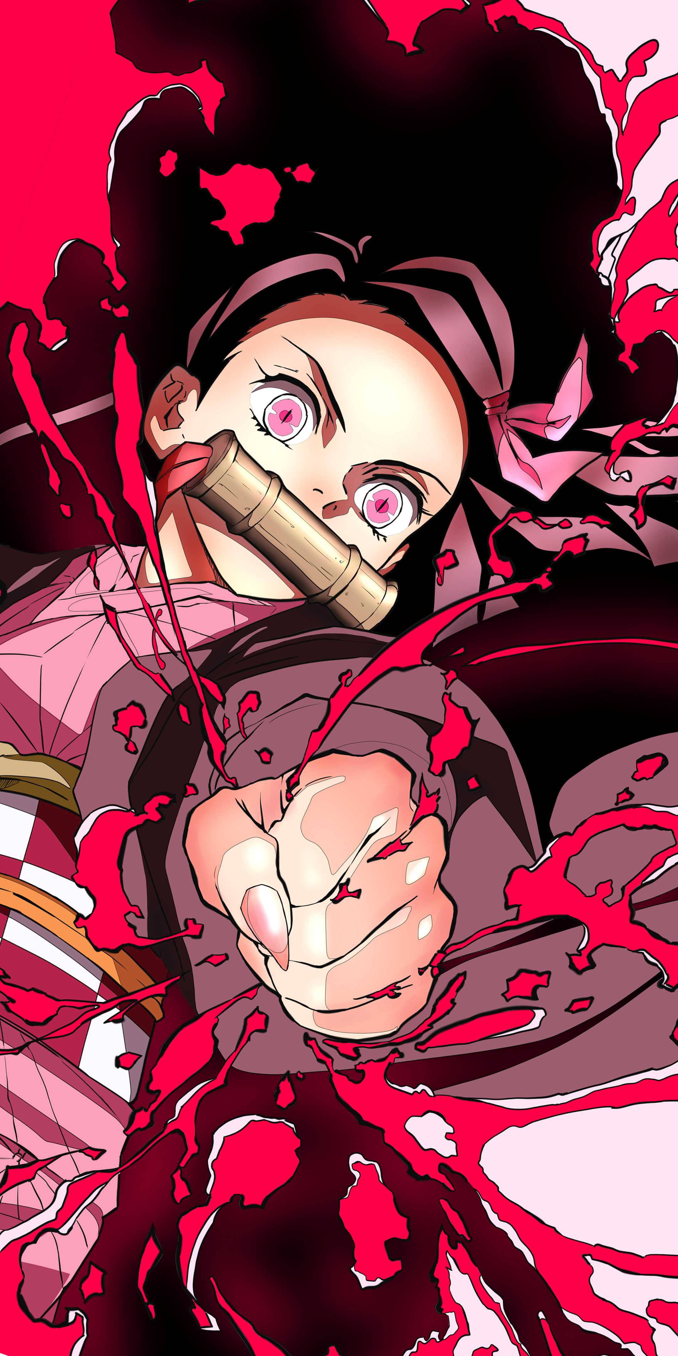 Nezuko Sangre Demon Slayer iPhone Fondos de pantalla