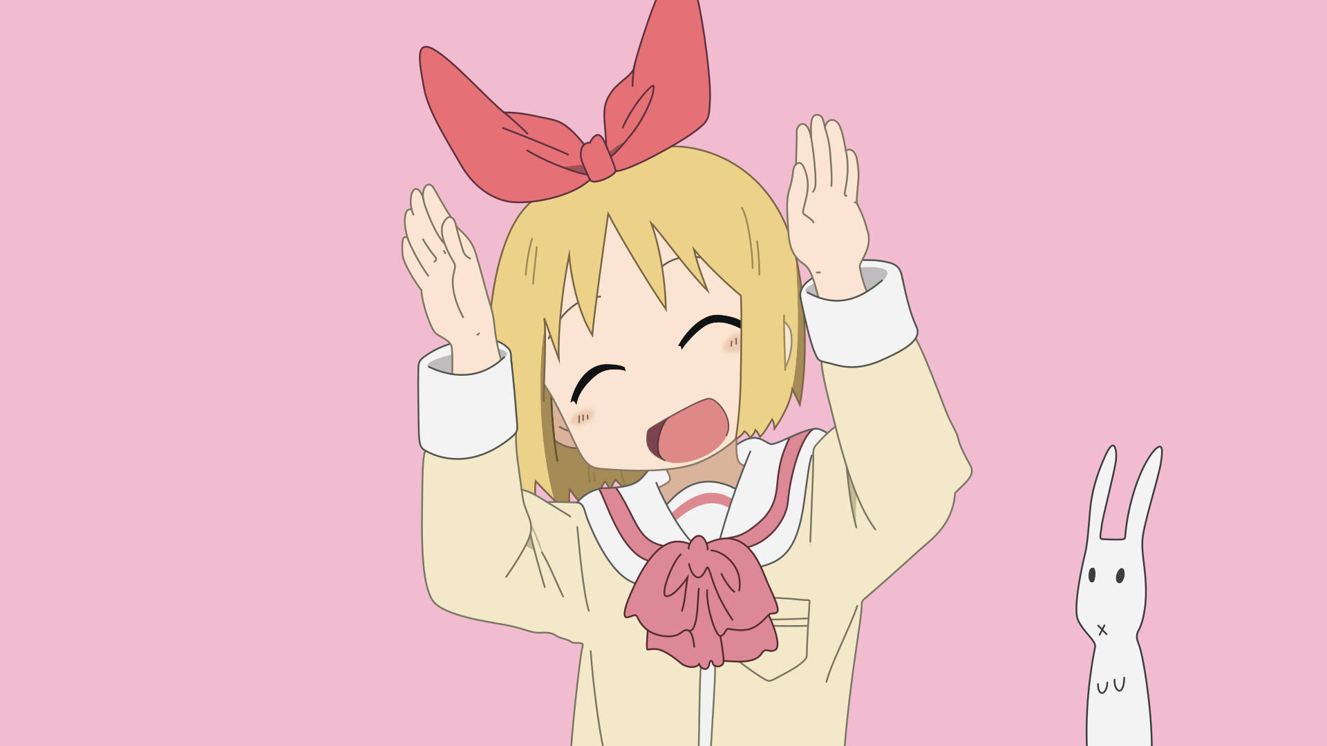 Nichijou Feliz Haruna con Conejo Fondos de pantalla