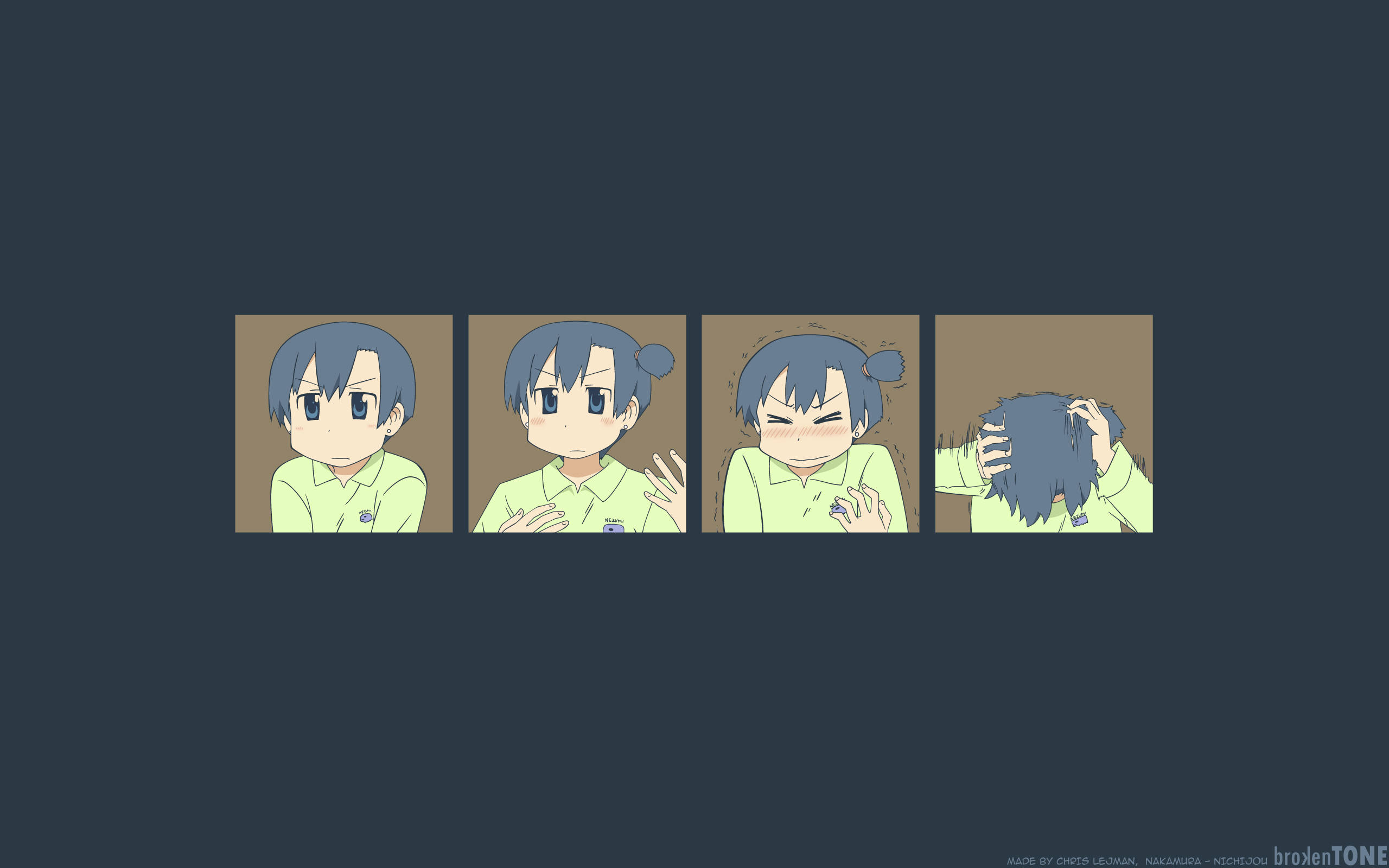 Nichijou Kana arreglándose el cabello Fondos de pantalla