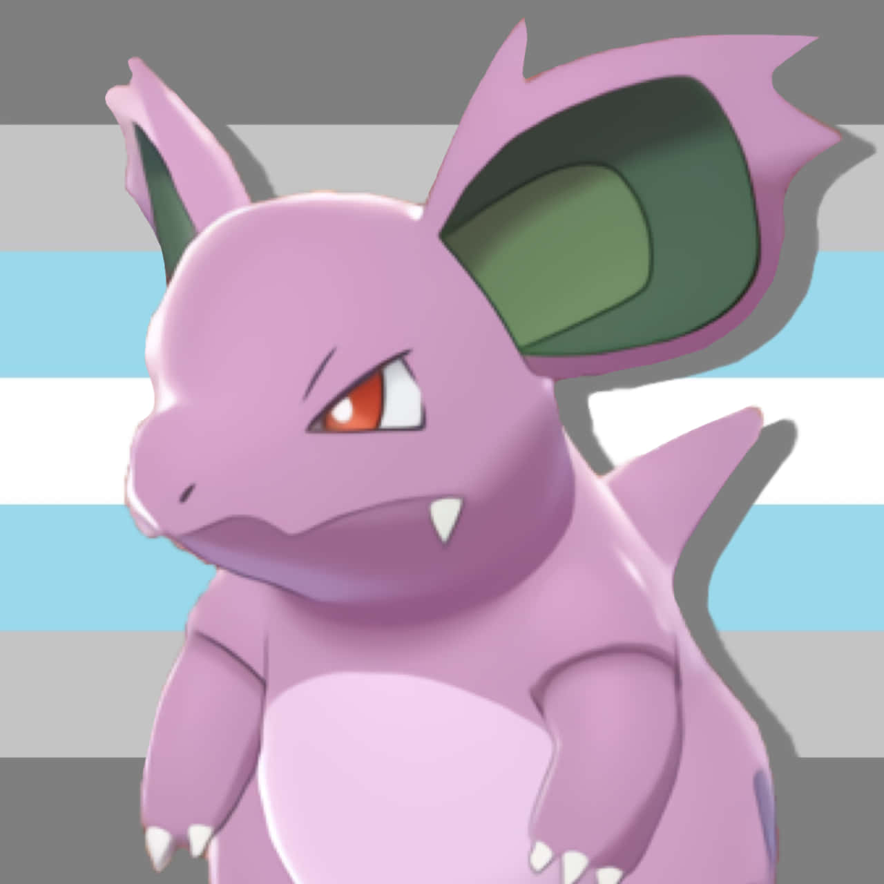Nidorina púrpura con bandera del orgullo demiboy Fondos de pantalla