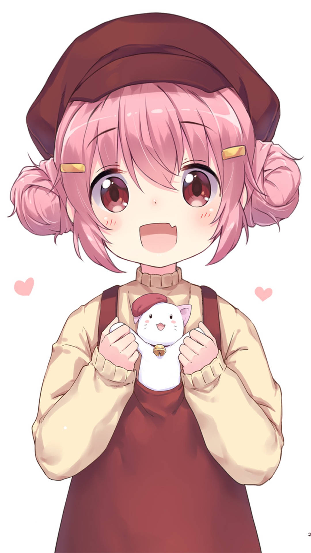 Niña anime rosa adorable Fondos de pantalla