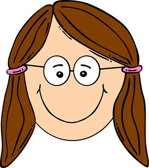 Niña de Dibujos Animados con Lentes Fondos de pantalla