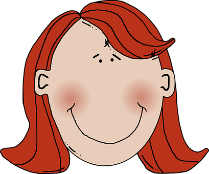 Niña de Pelo Rojo de Caricatura Sonriendo Fondos de pantalla