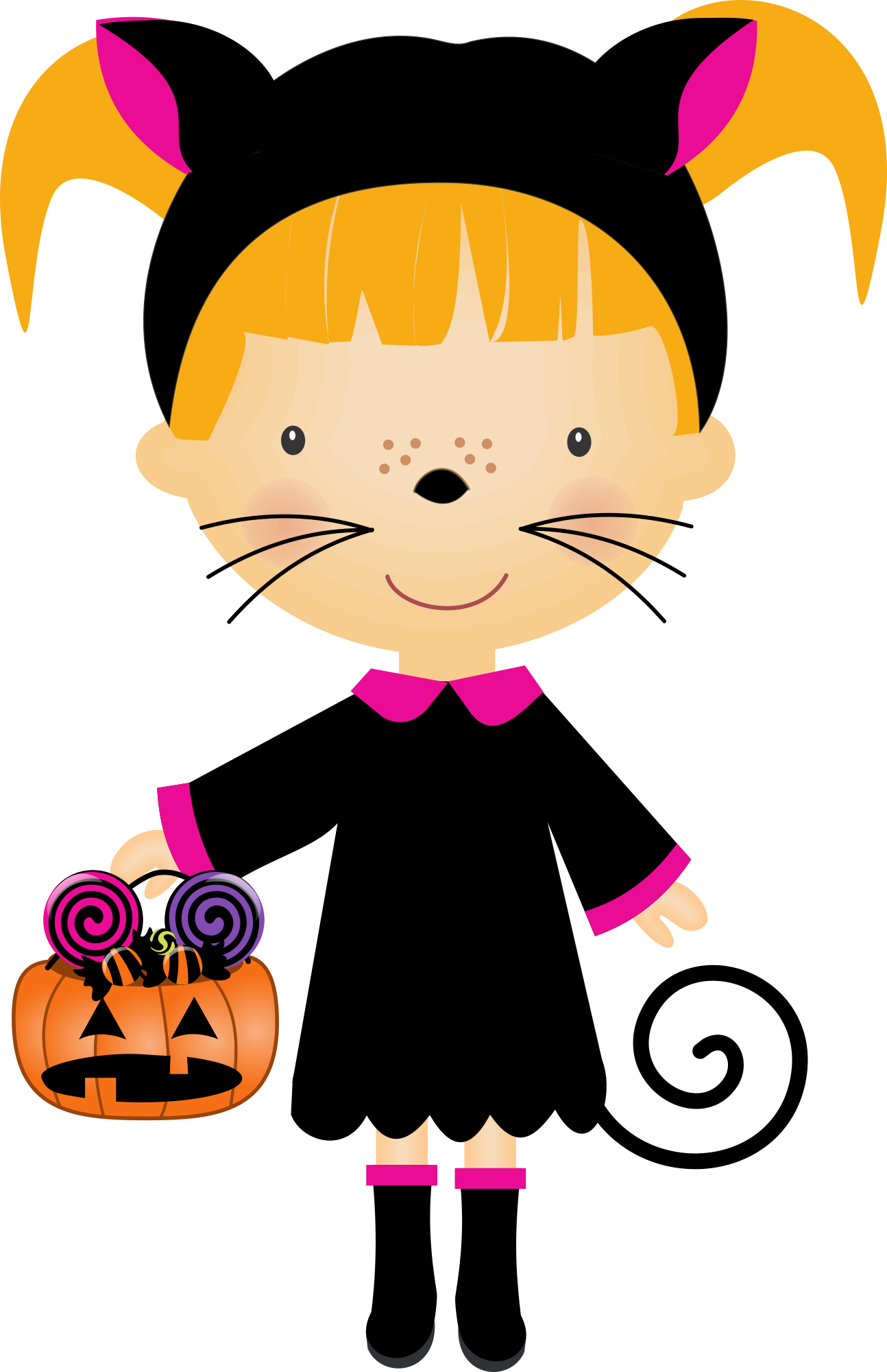 Niña Disfrazada de Gato para Halloween.PNG Fondos de pantalla