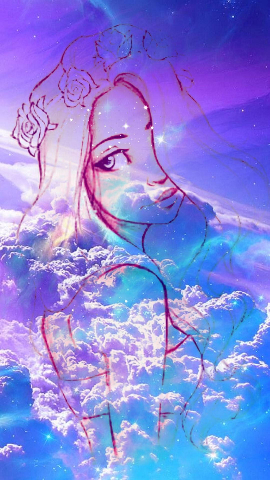 Niña Superpuesta en una Galaxia Linda Fondos de pantalla