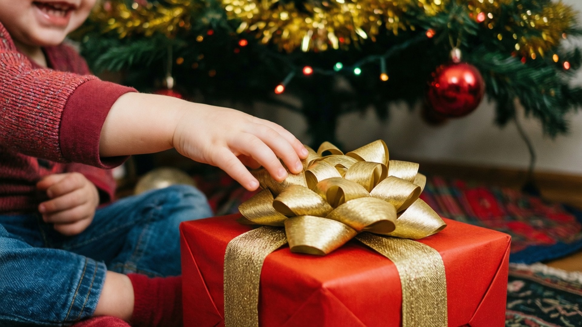 Niño Alcanzando un Regalo Fondos de pantalla