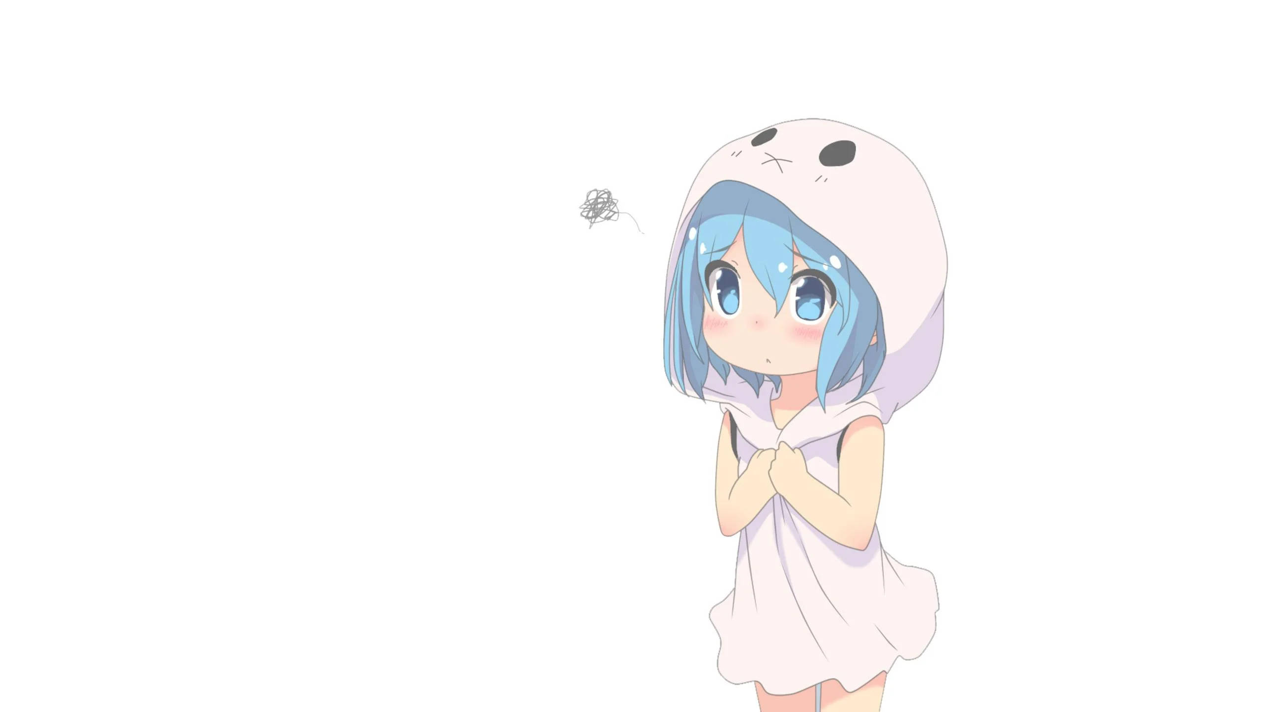 Niño anime de cabello azul Fondos de pantalla