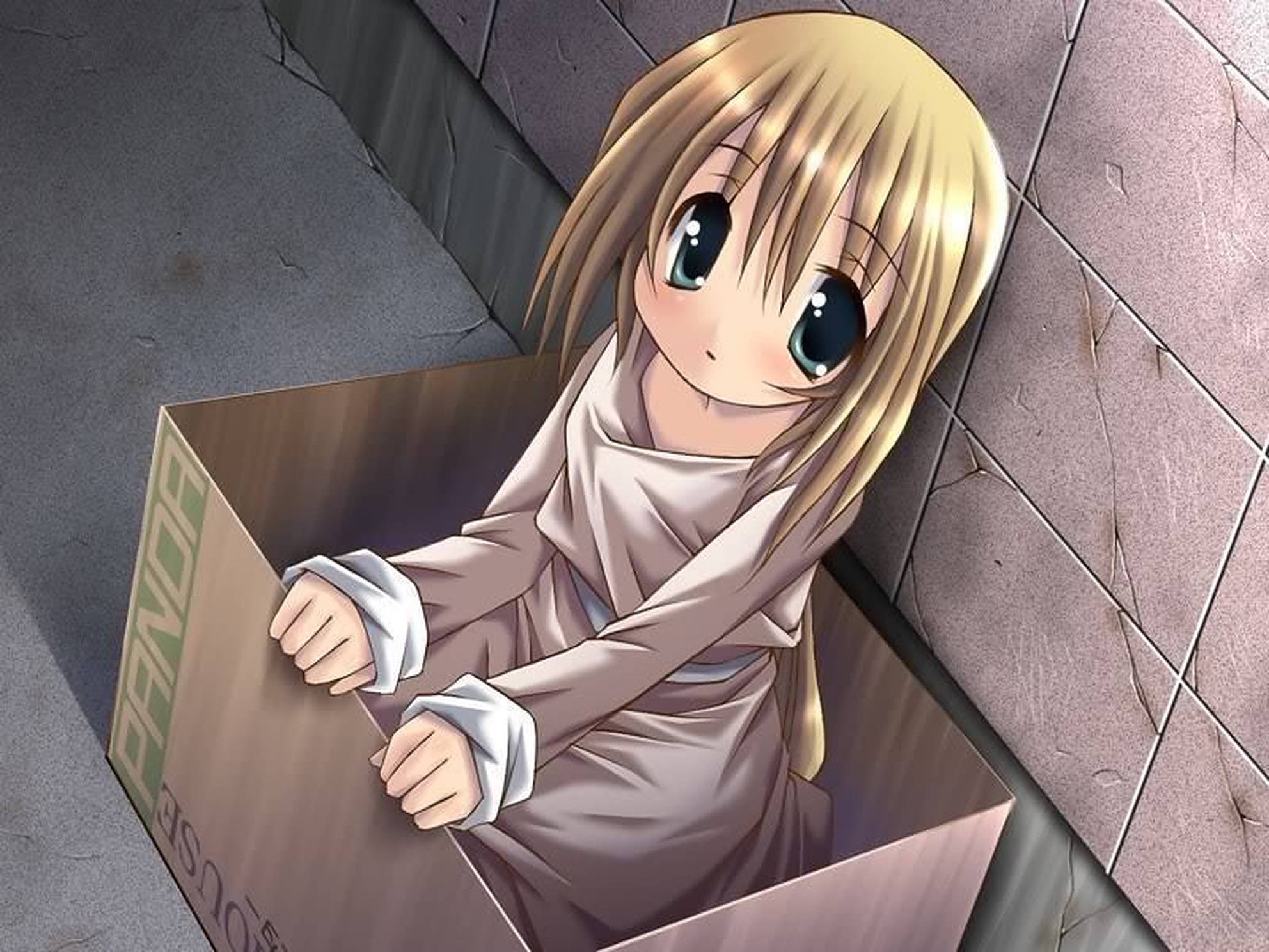 Niño Anime en una Caja Fondos de pantalla