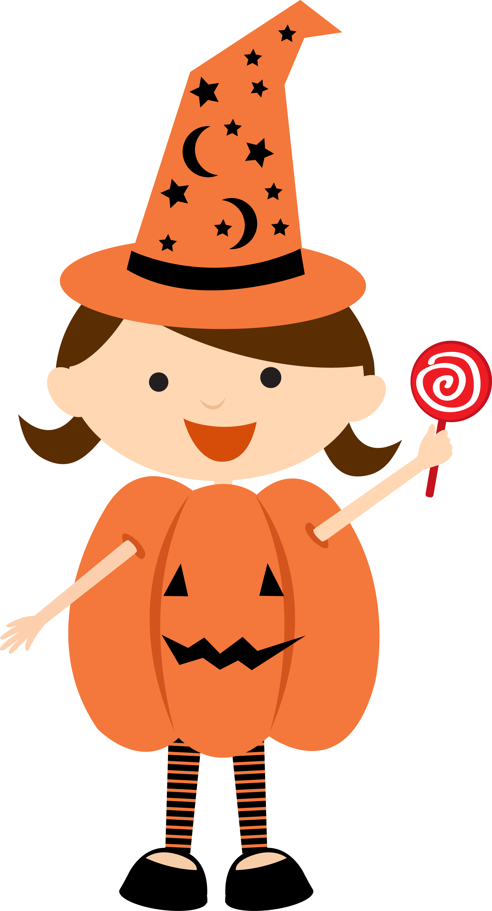 Niño con disfraz de calabaza y piruleta Fondos de pantalla