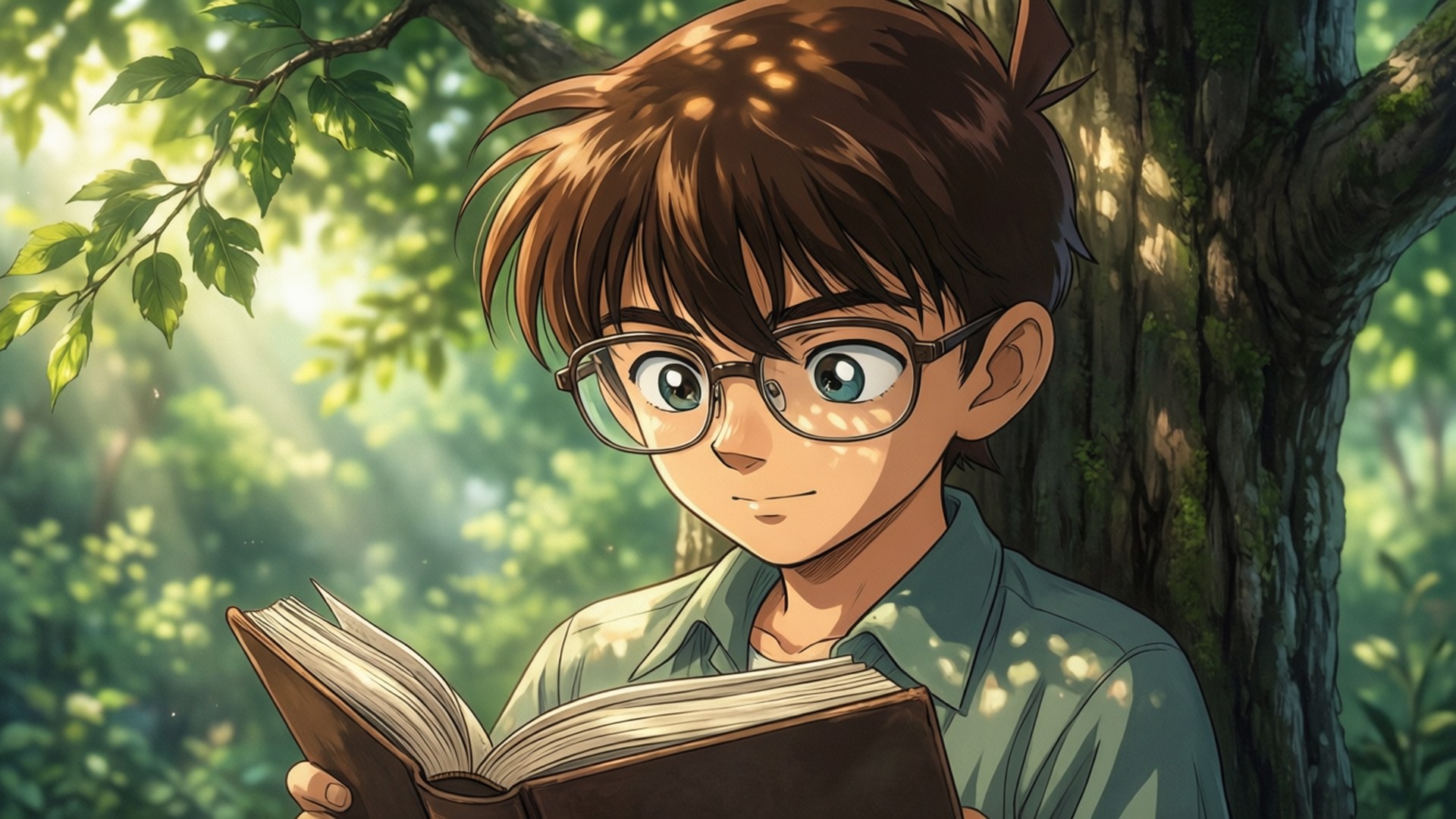 Niño con lentes leyendo Fondos de pantalla