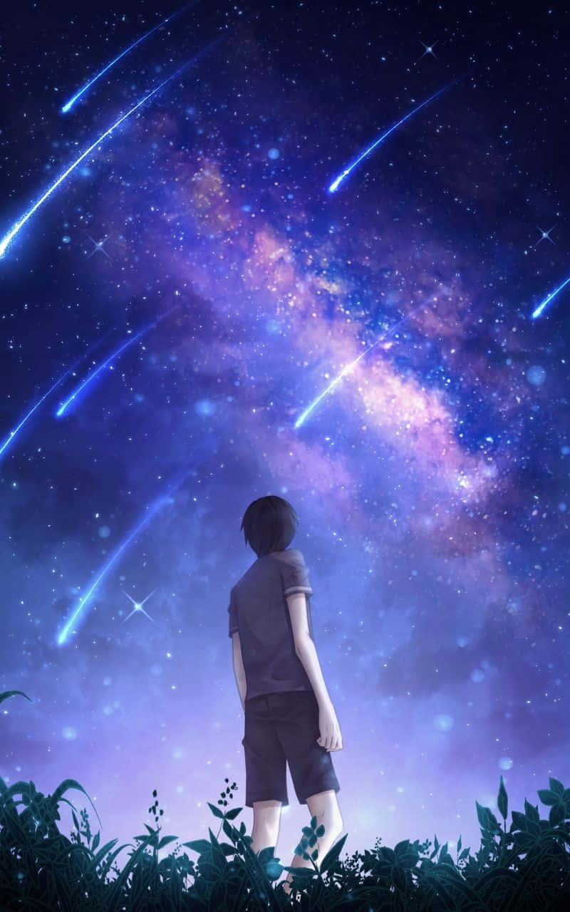 Niño mirando el cielo nocturno anime Fondos de pantalla