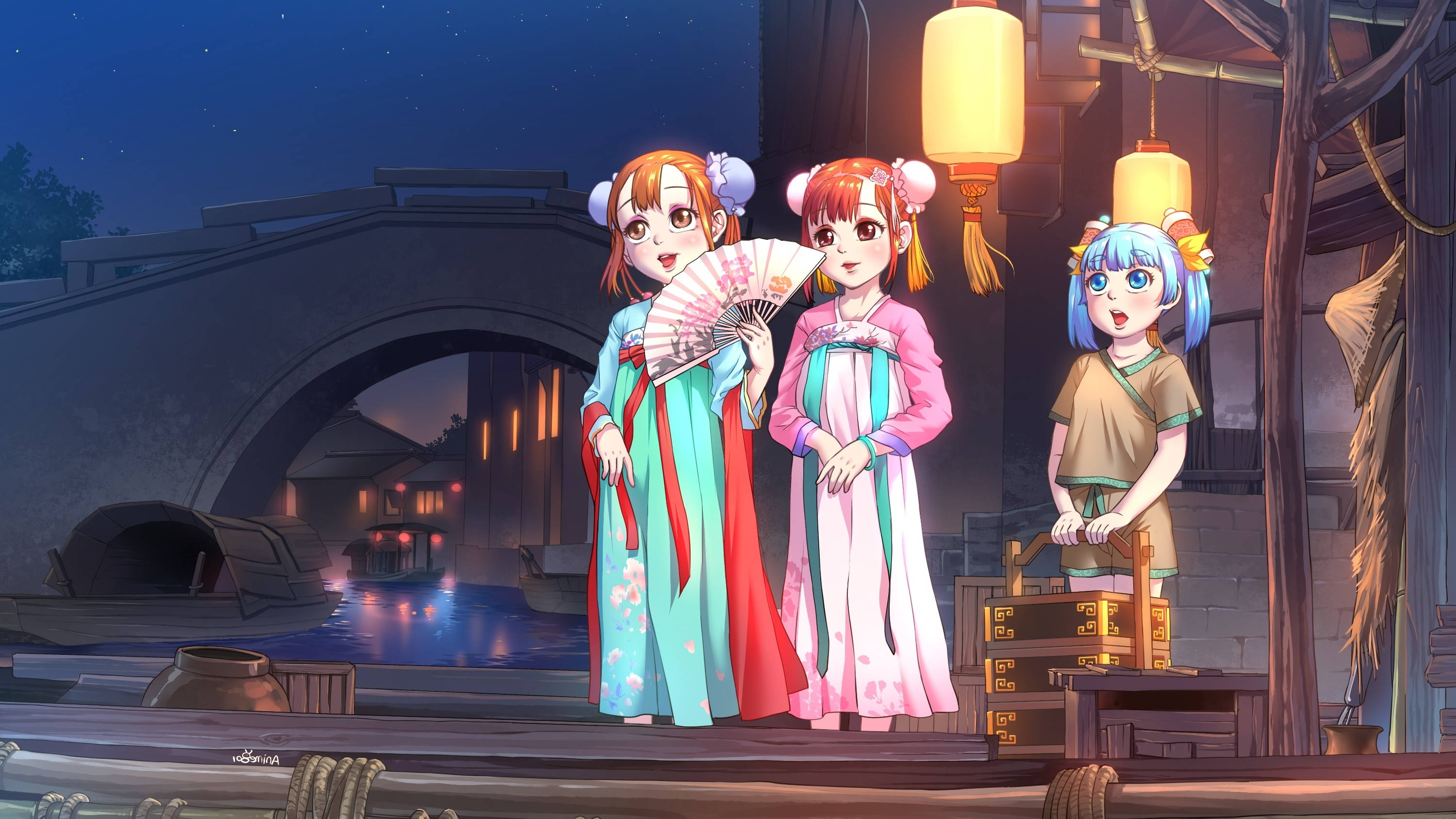 Niños Anime Usando Kimono Fondos de pantalla