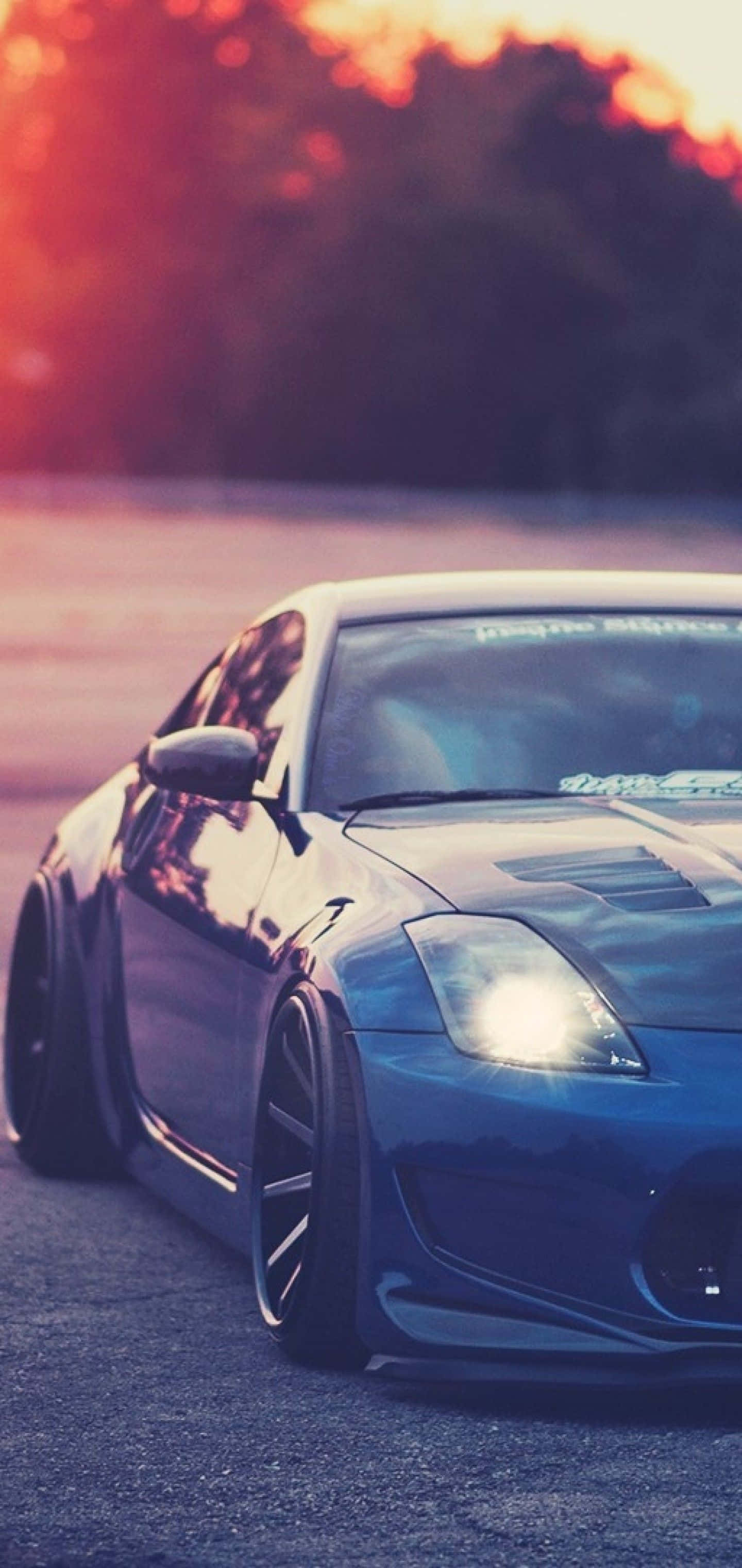 Nissan 350Z azul metálico iPhone Fondos de pantalla