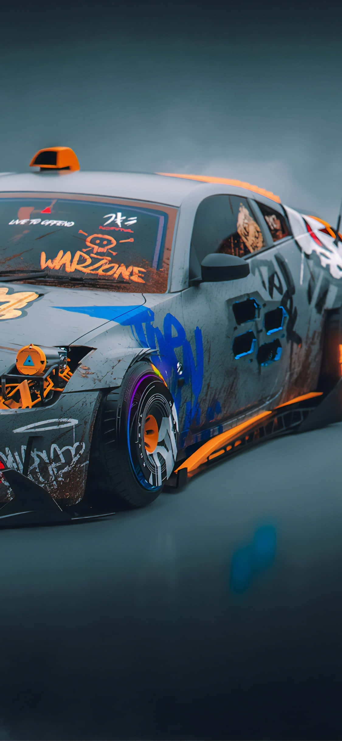 Nissan 350Z con Arte Vándalo para iPhone Fondos de pantalla