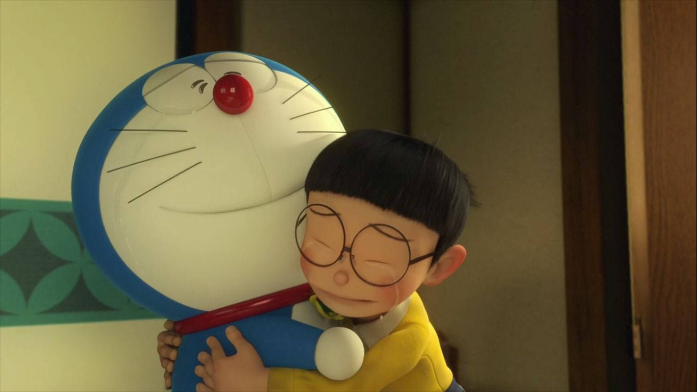 Nobita triste abrazando a Doraemon Fondos de pantalla