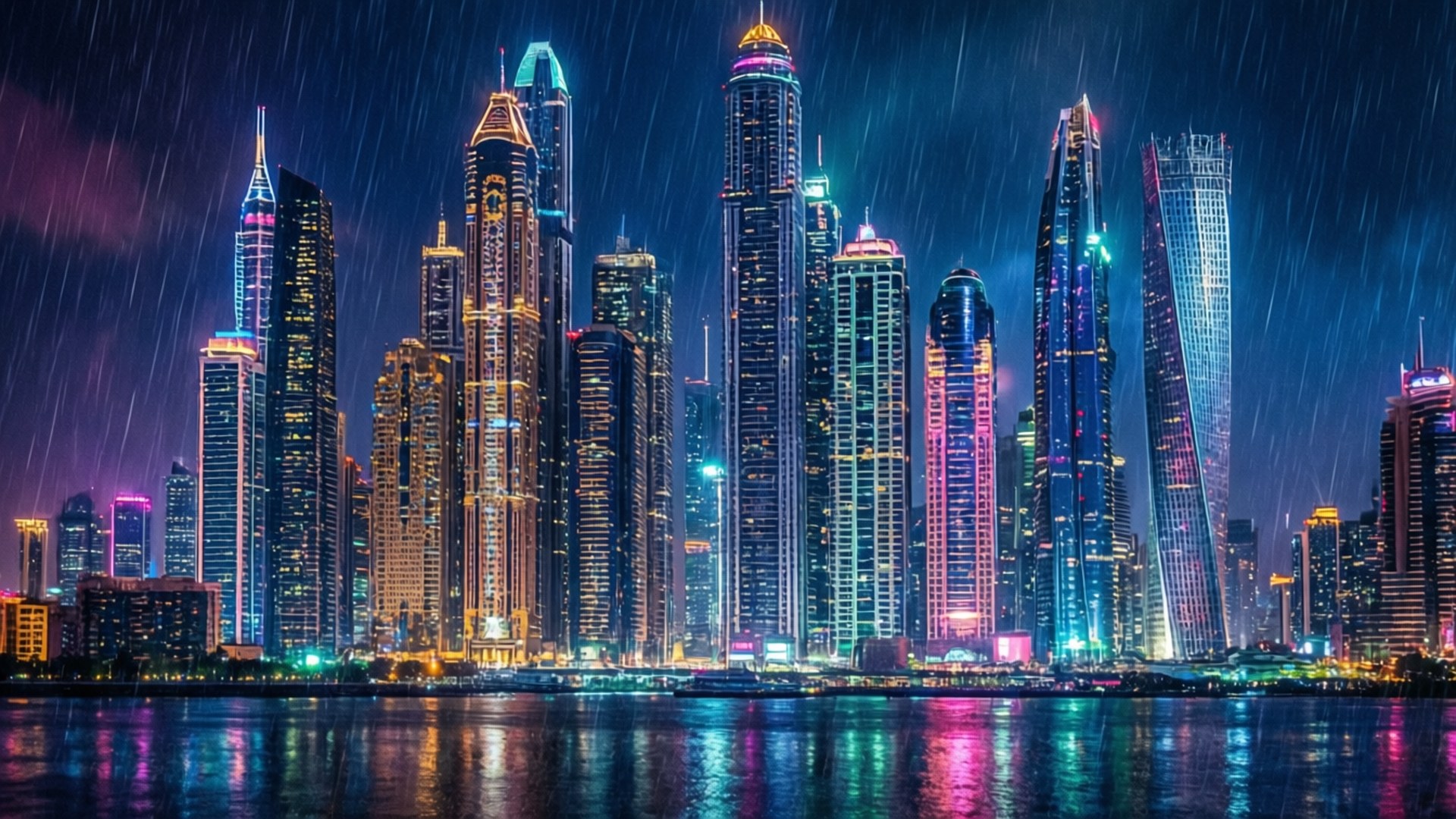 Noche de Ciudad Neón Fondos de pantalla