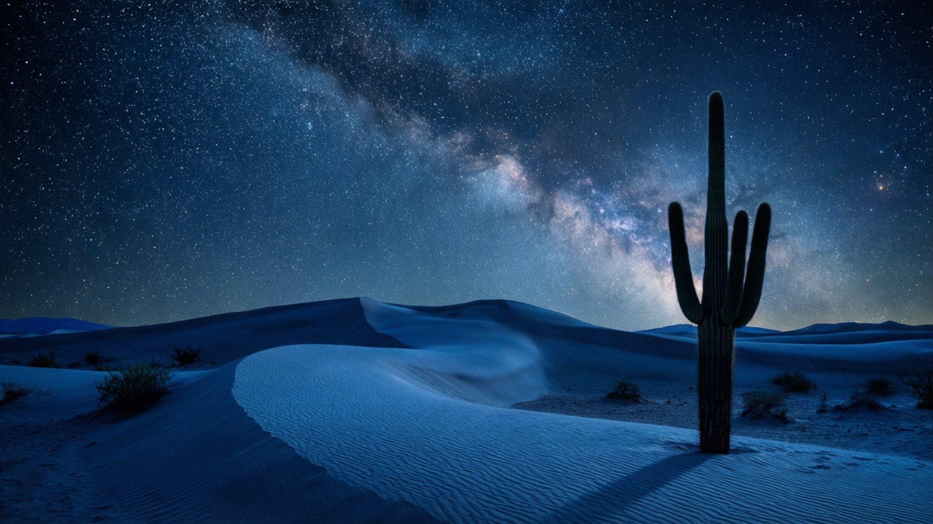 Noche de Desierto Azul Fondos de pantalla