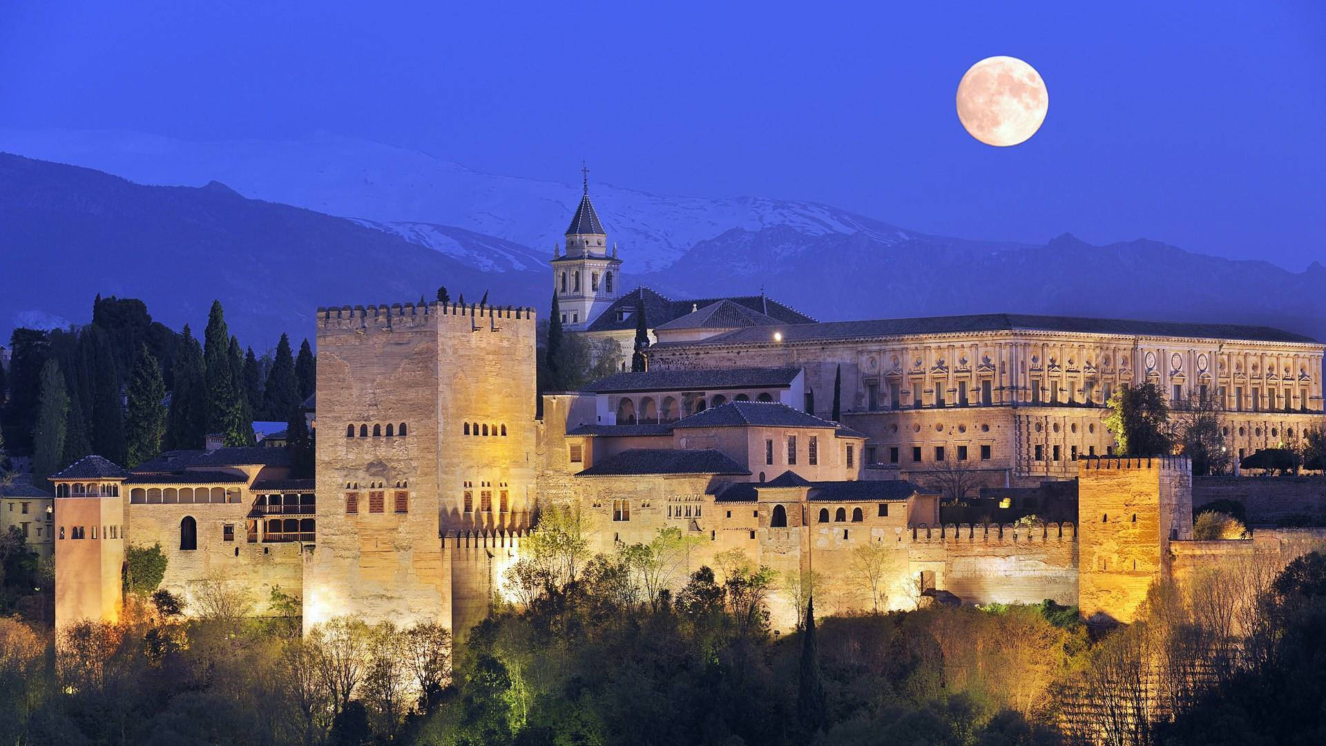 Noche de Luna en la Alhambra Fondos de pantalla