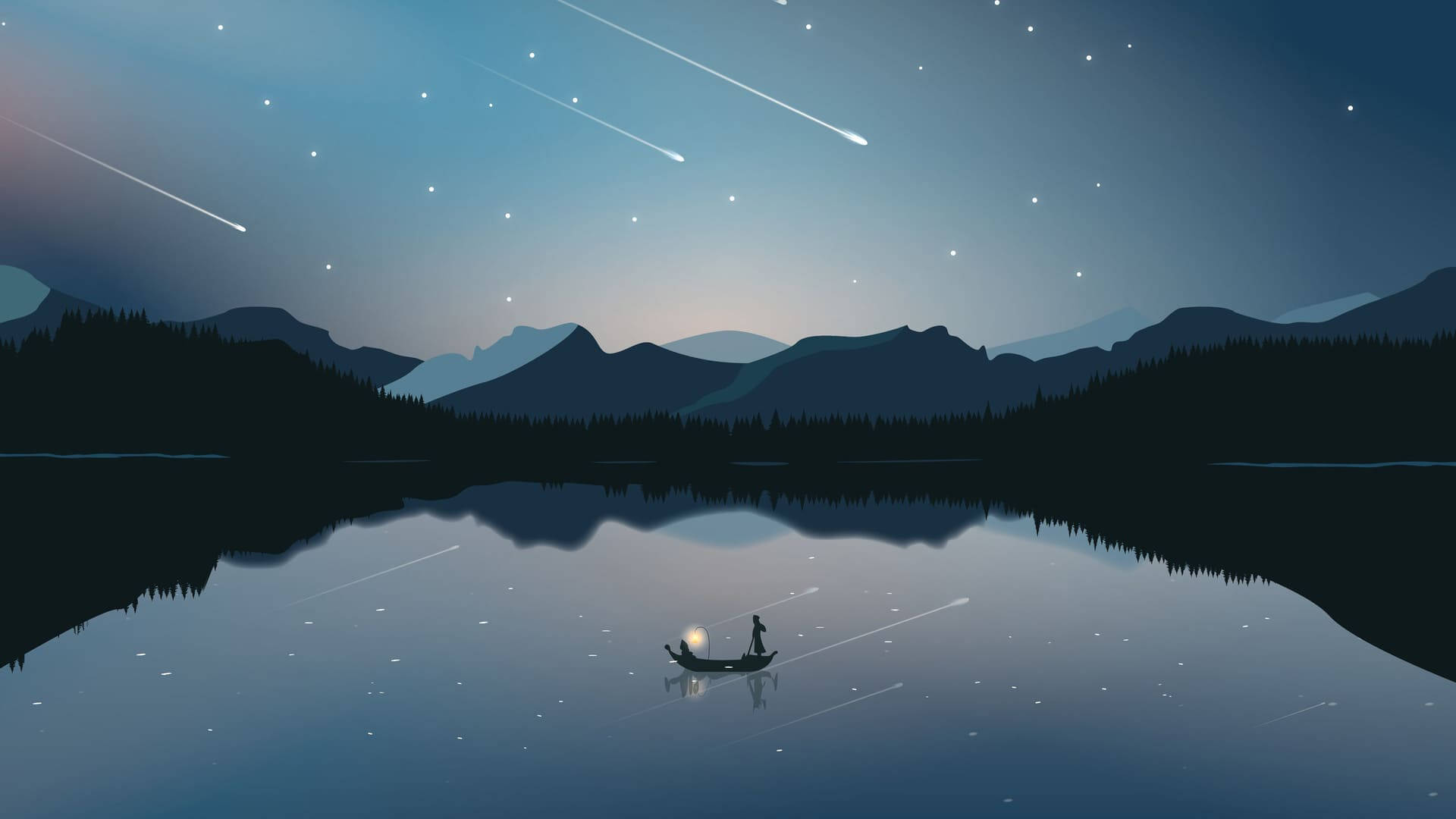 Noche Estrellada Azul Estética PC Fondos de pantalla