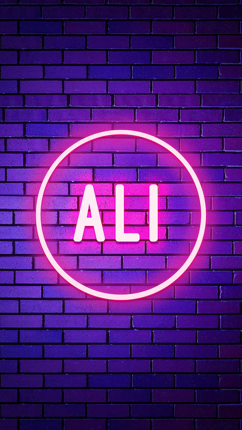 Nombre Ali en neón brillante Fondos de pantalla