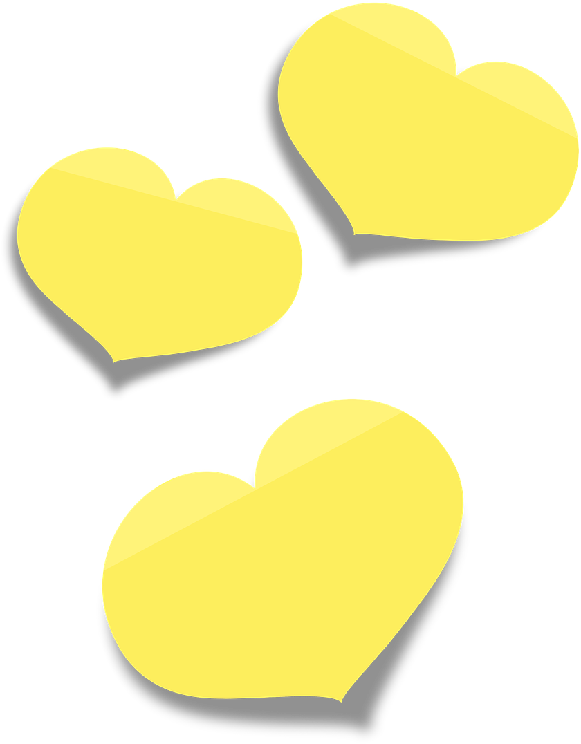 Notas adhesivas amarillas en forma de corazón Fondos de pantalla