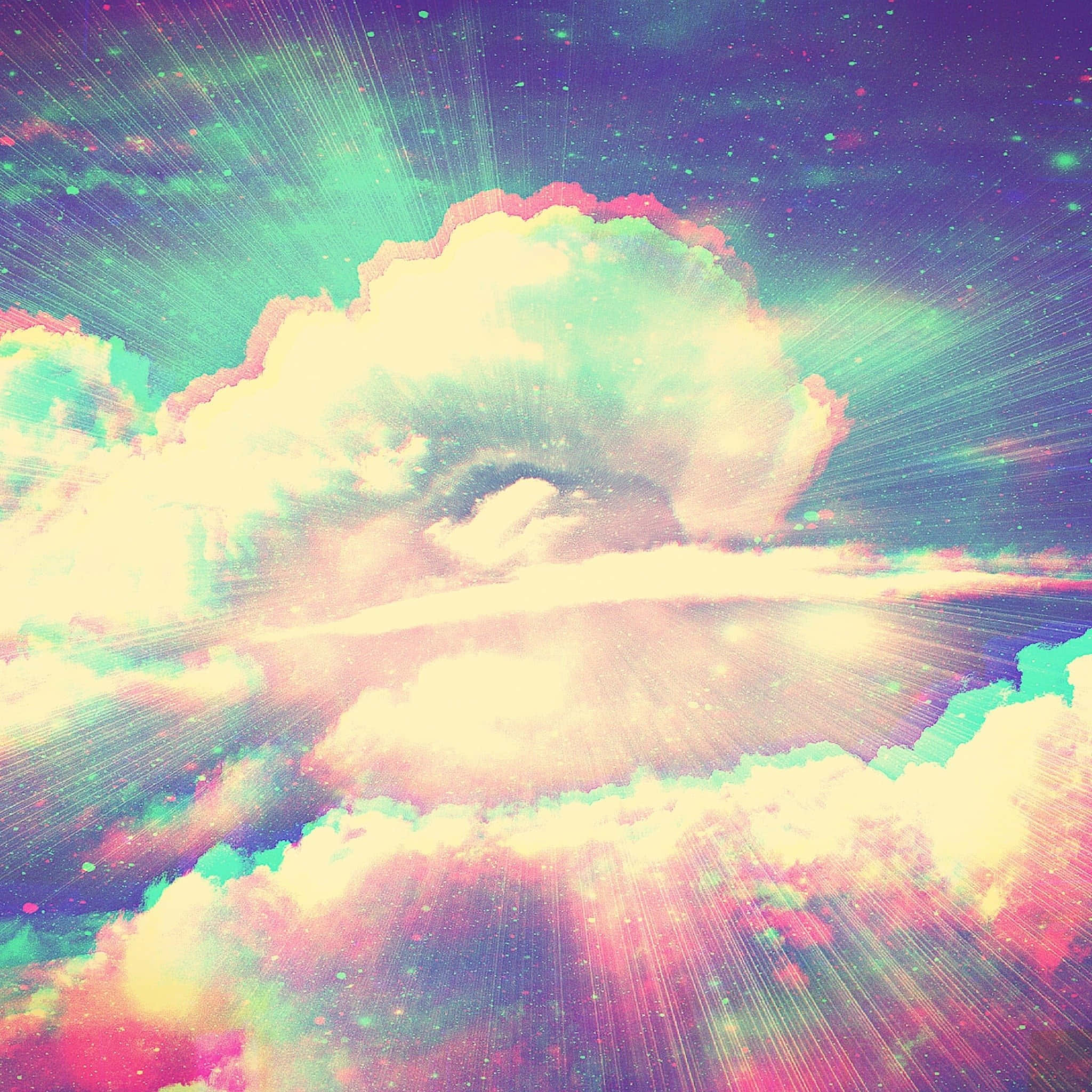 Nube estética psicodélica con destello de luz Fondos de pantalla