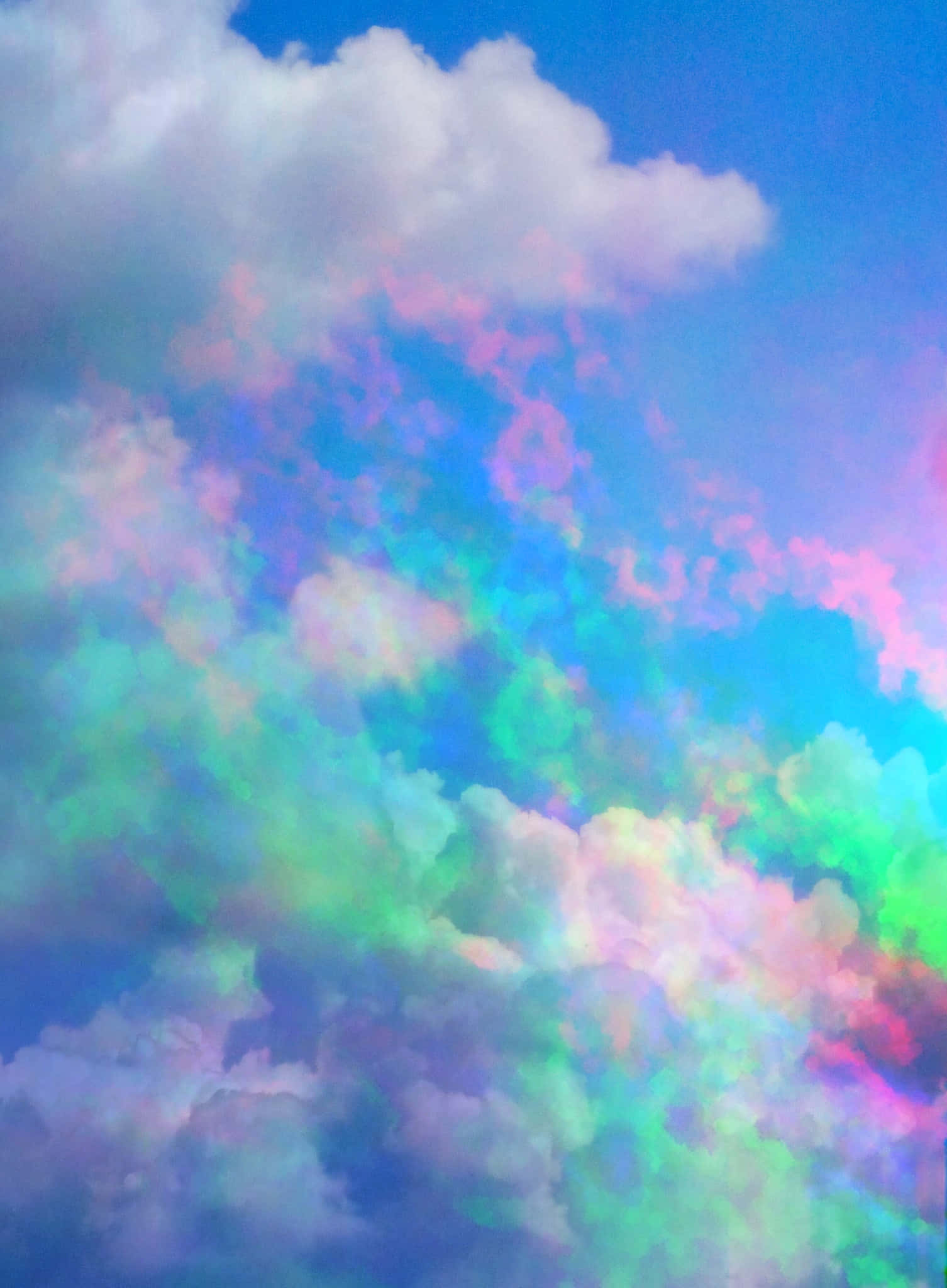 Nube estética psicodélica en púrpura y verde Fondos de pantalla