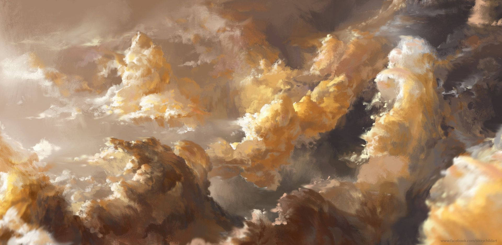 Nubes Amarillas de Arte Estético Fondos de pantalla
