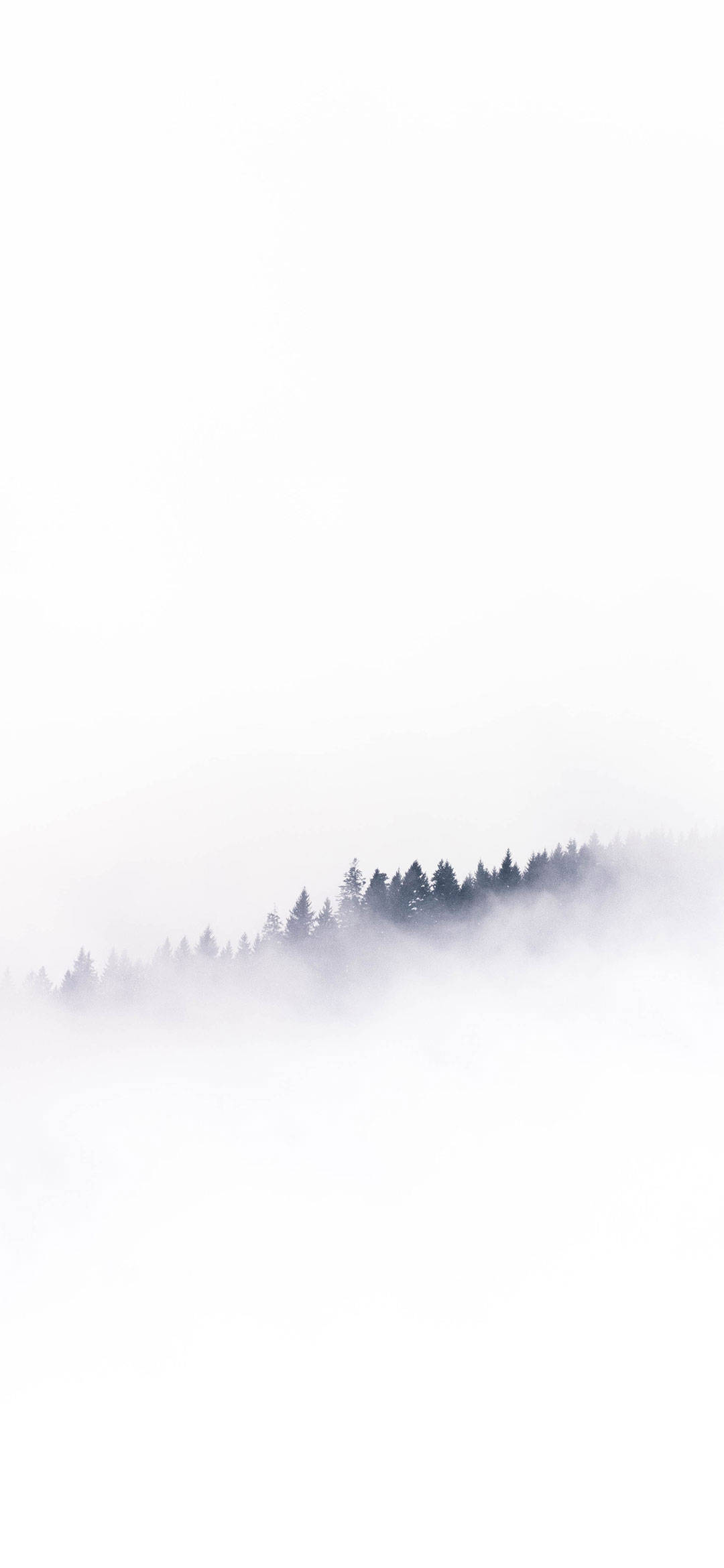 Nubes Blancas en Árboles de Montaña iPhone Fondos de pantalla